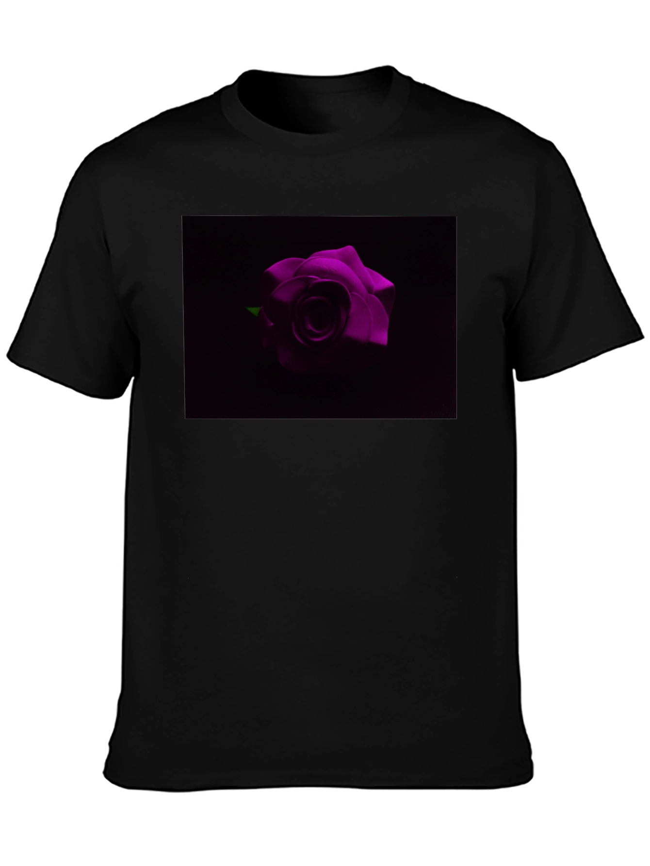 Purple Rose Graphic T-Shirt - Stylish Black Tee