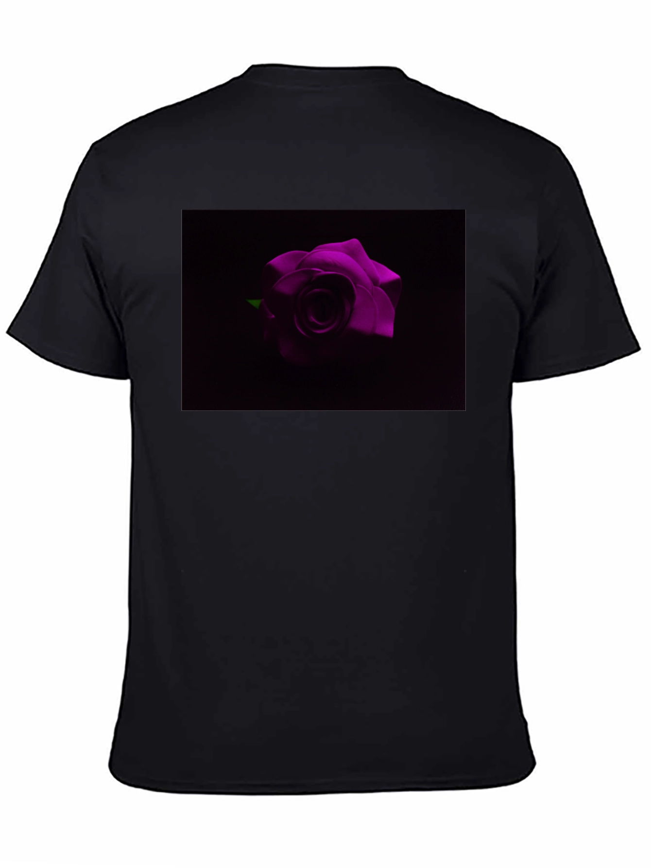 Purple Rose Graphic T-Shirt - Stylish Black Tee