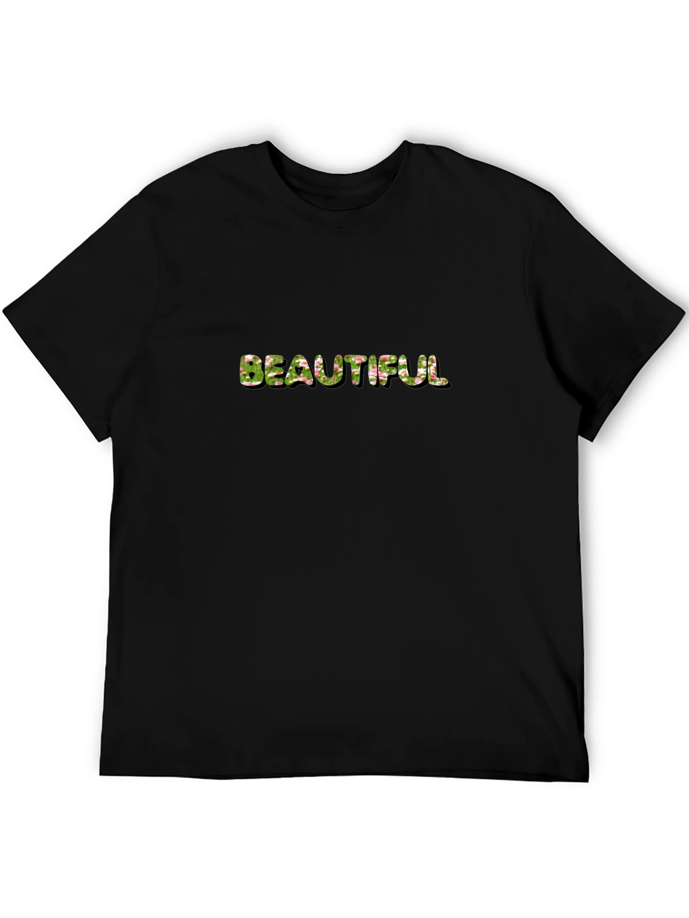 Floral Beautiful Black T-Shirt