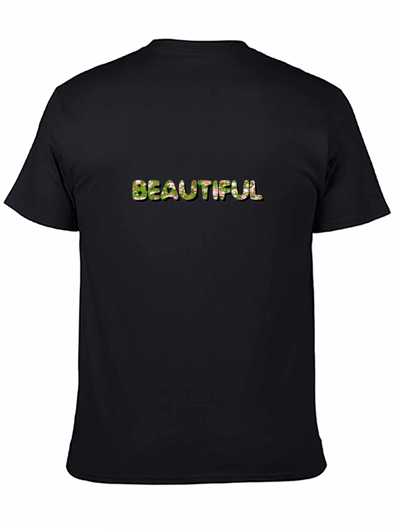 Floral Beautiful Black T-Shirt