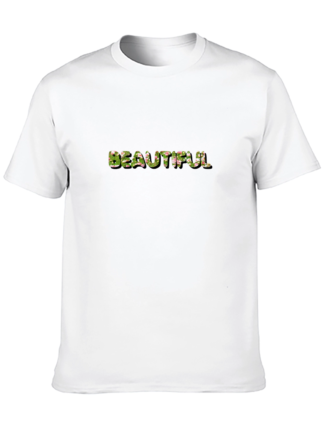 Floral Beautiful Black T-Shirt