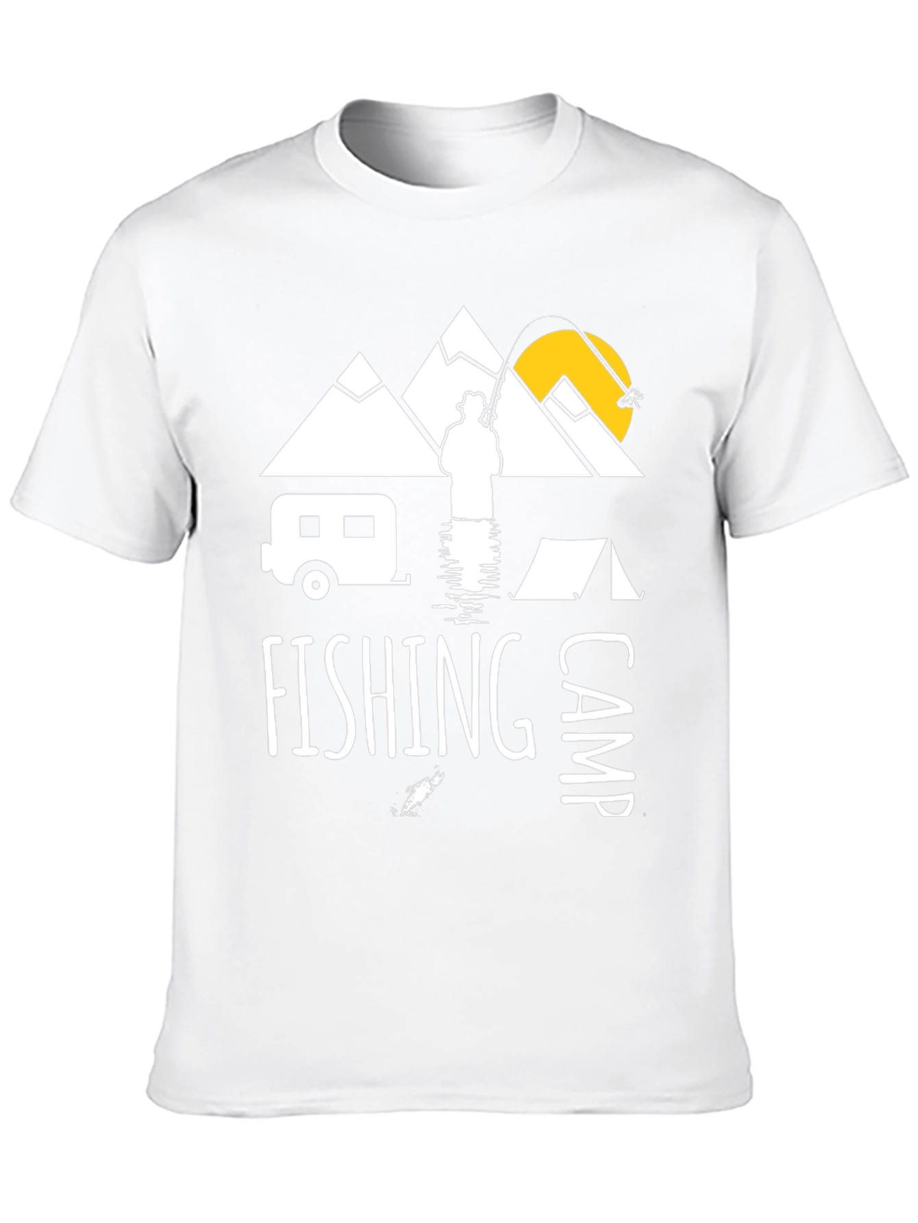 Fishing Camp Graphic Tee - Black Cotton T-Shirt