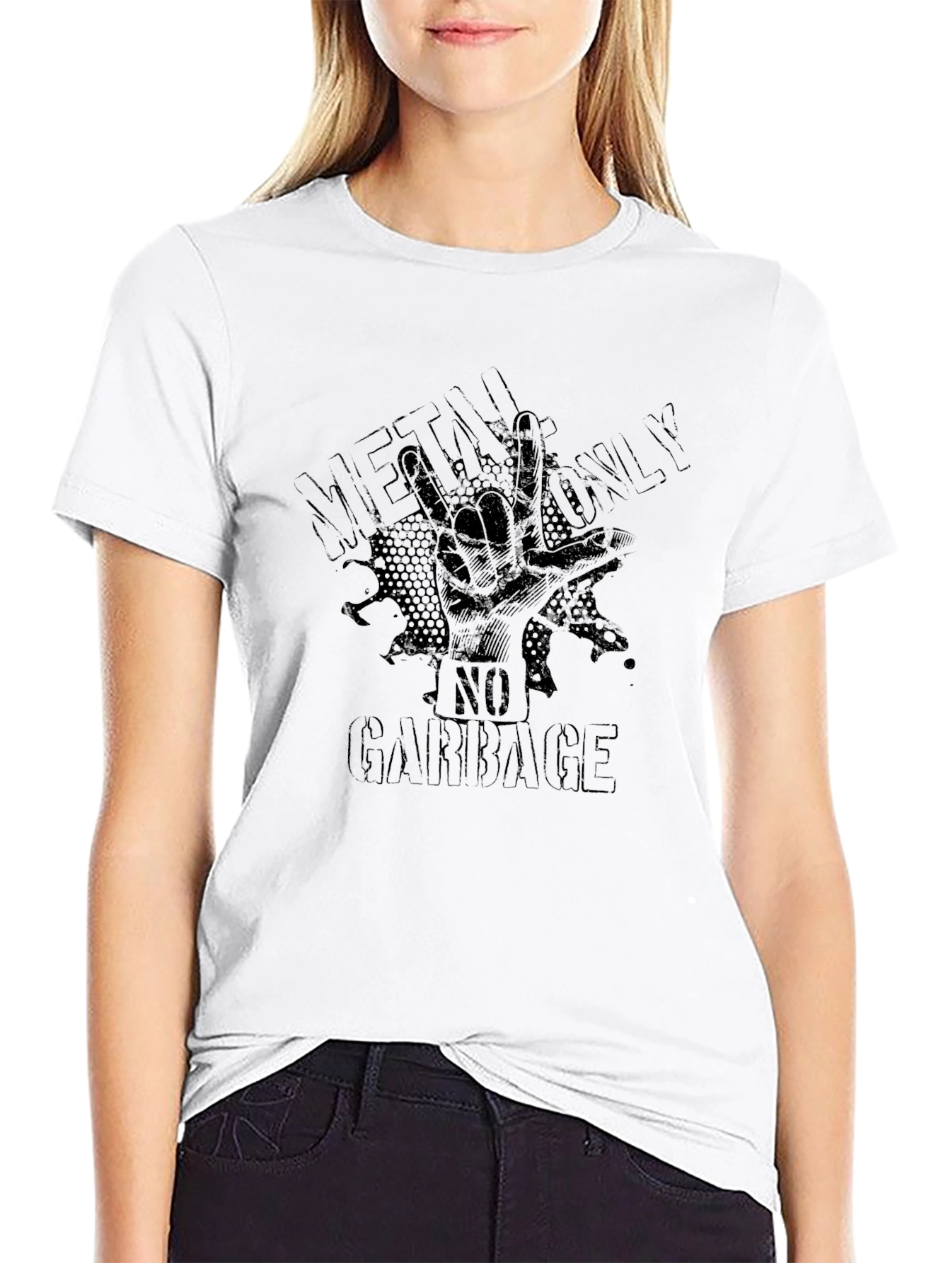 Metal Only T-Shirt - Black Rock On Design