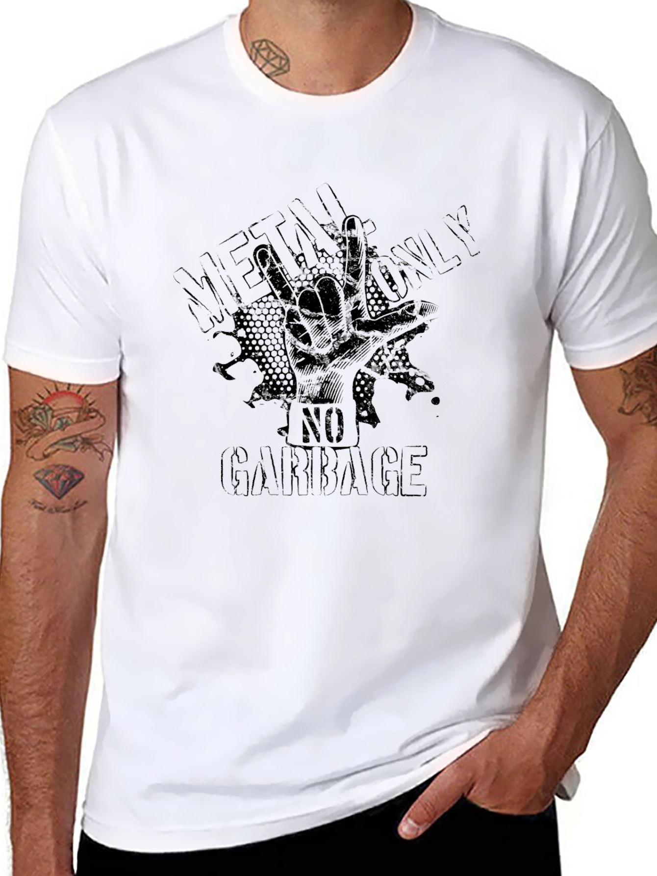 Metal Only T-Shirt - Black Rock On Design