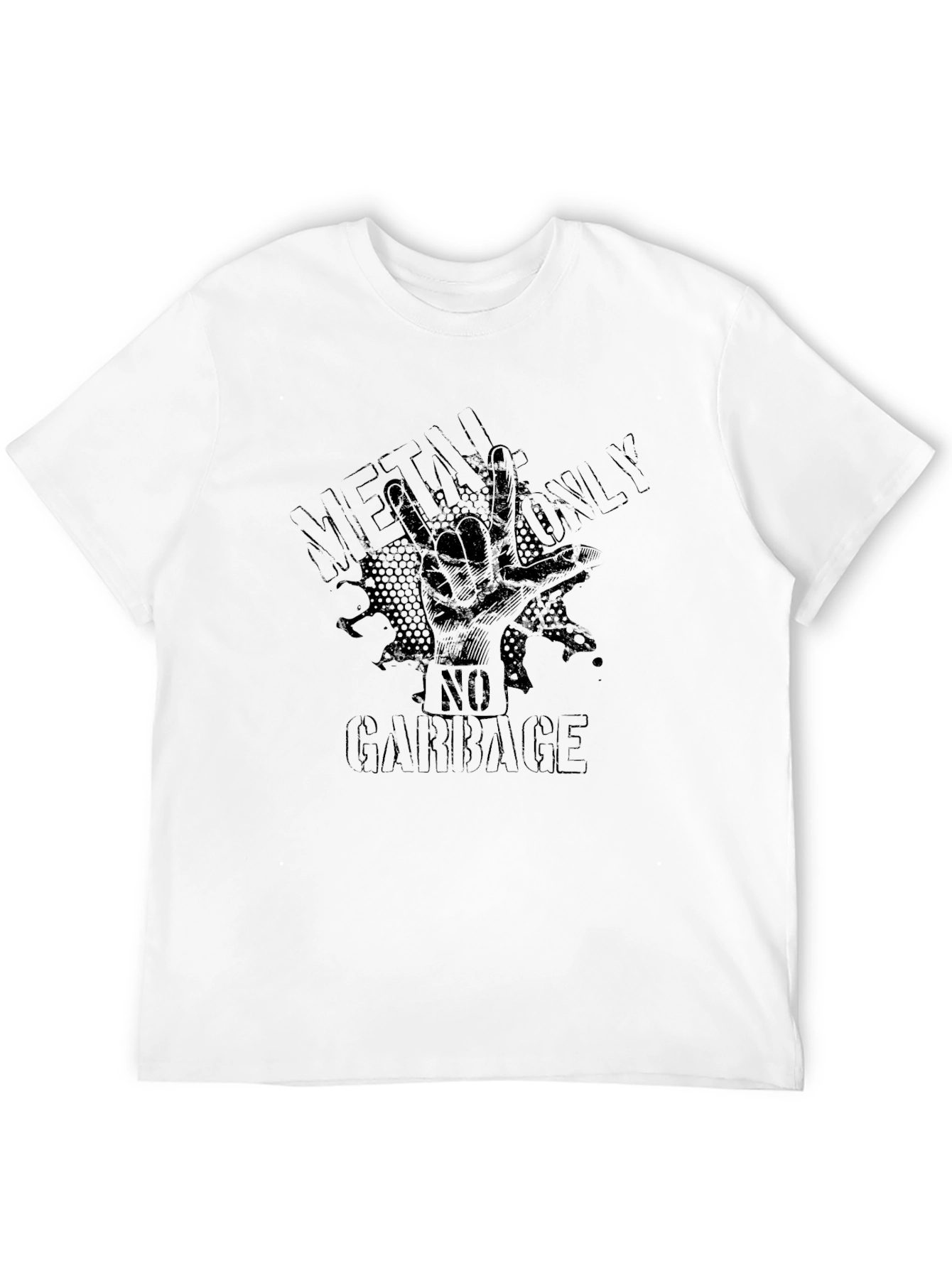 Metal Only T-Shirt - Black Rock On Design