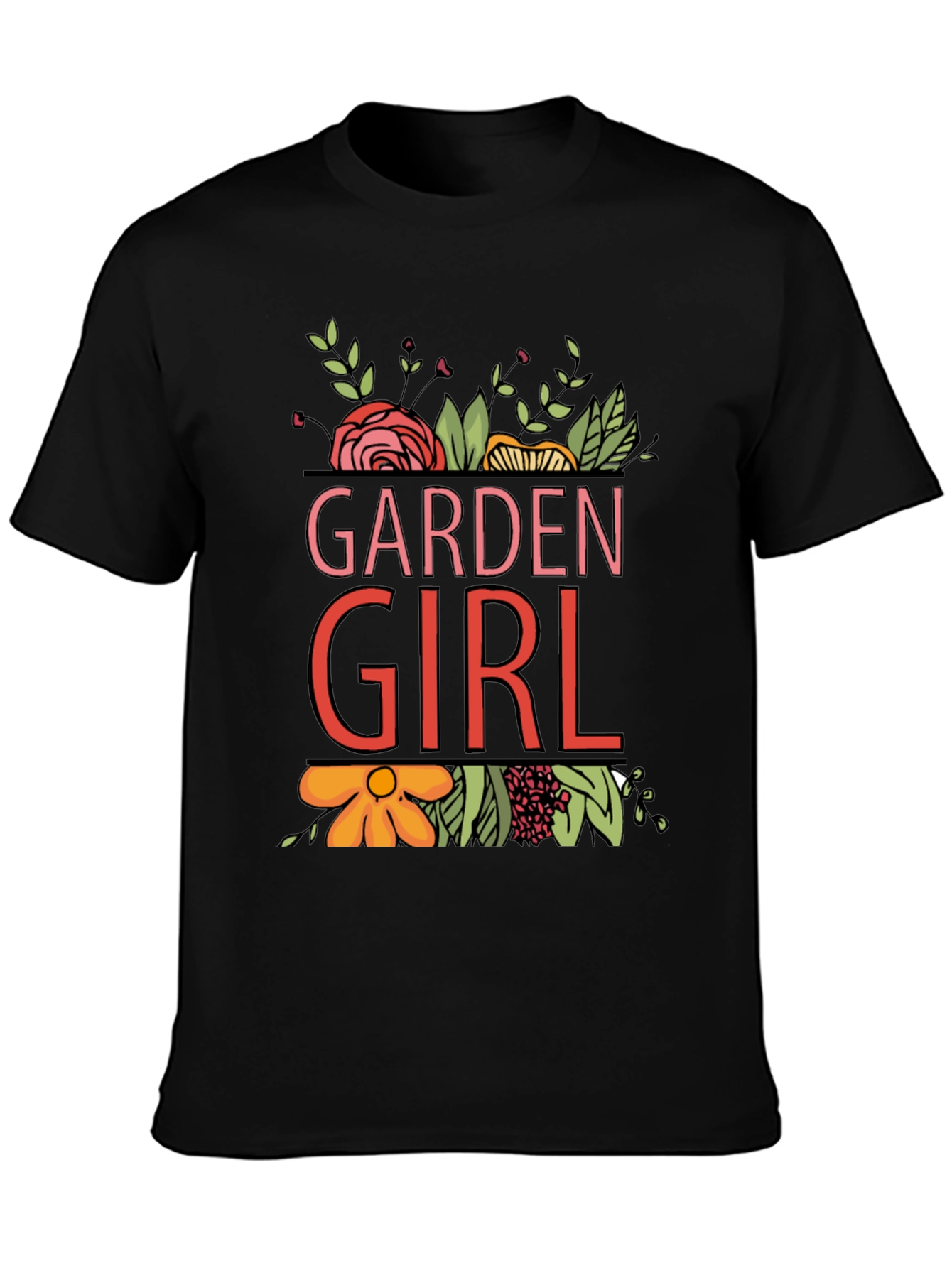 Garden Girl Graphic T-Shirt - Floral Design