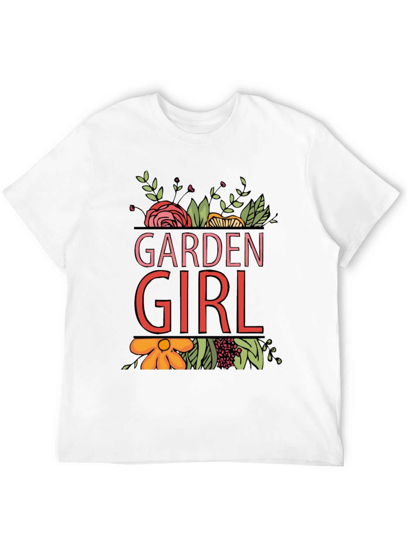 Garden Girl Graphic T-Shirt - Floral Design