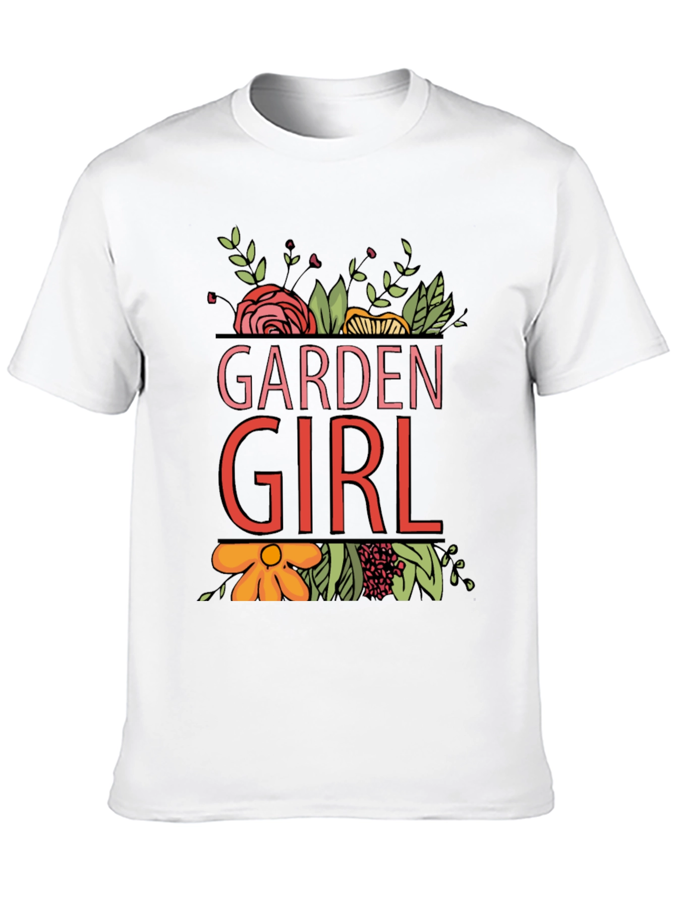 Garden Girl Graphic T-Shirt - Floral Design
