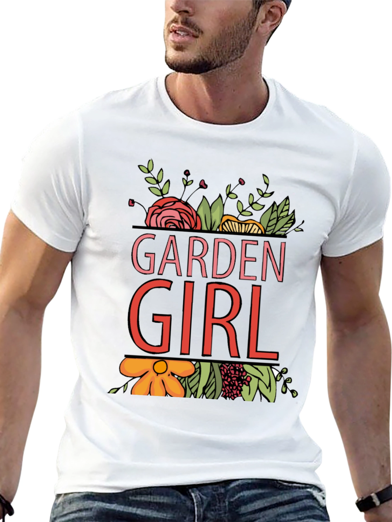 Garden Girl Graphic T-Shirt - Floral Design