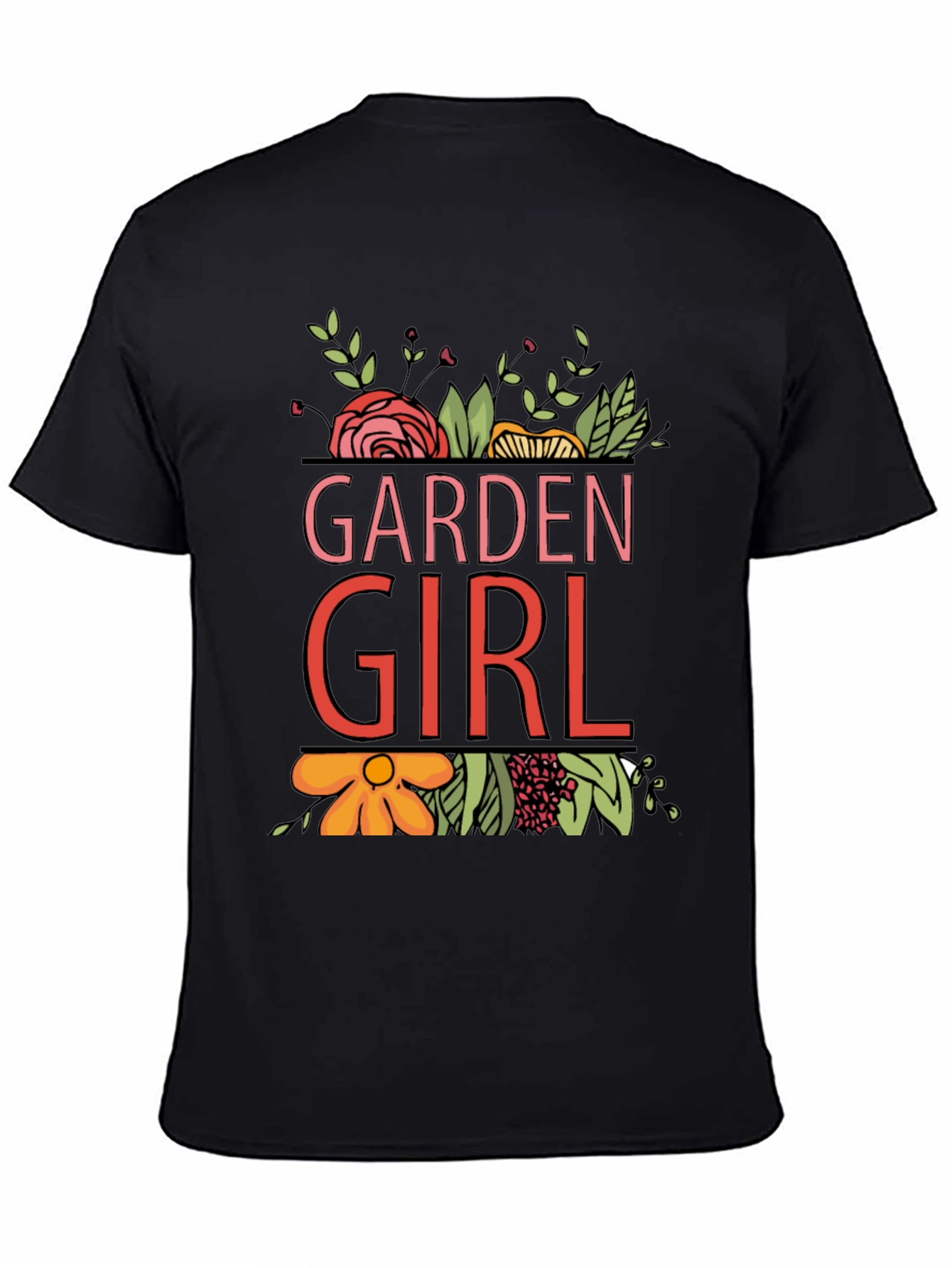 Garden Girl Graphic T-Shirt - Floral Design