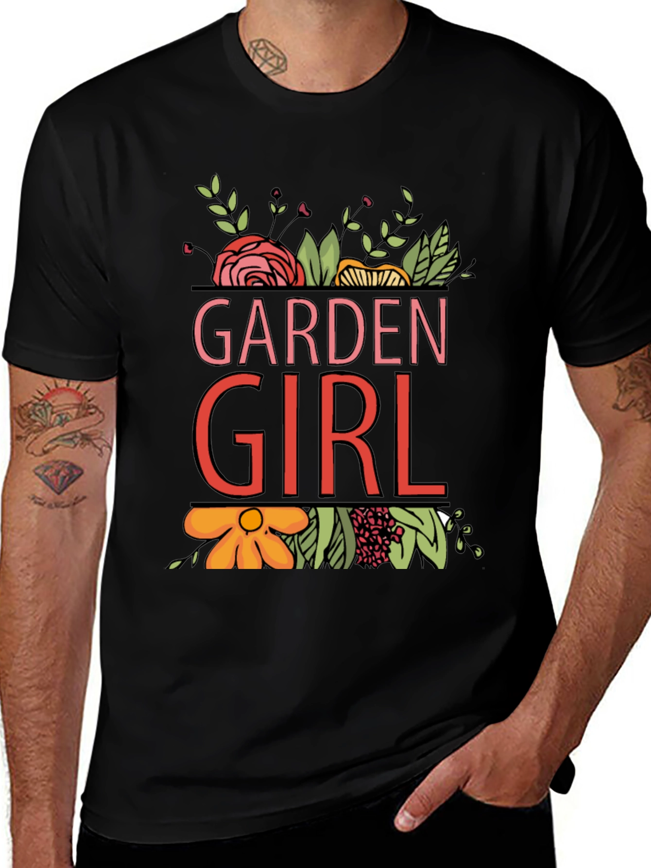 Garden Girl Graphic T-Shirt - Floral Design