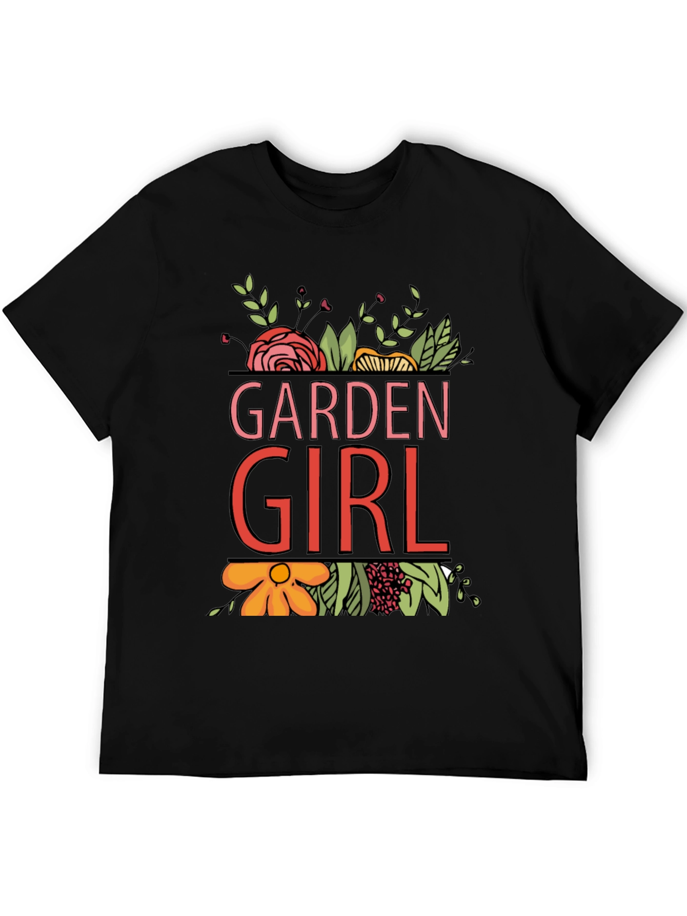 Garden Girl Graphic T-Shirt - Floral Design