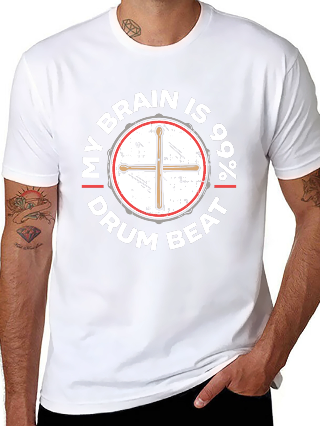 Drum Beat Brain T-Shirt - Musician Tee