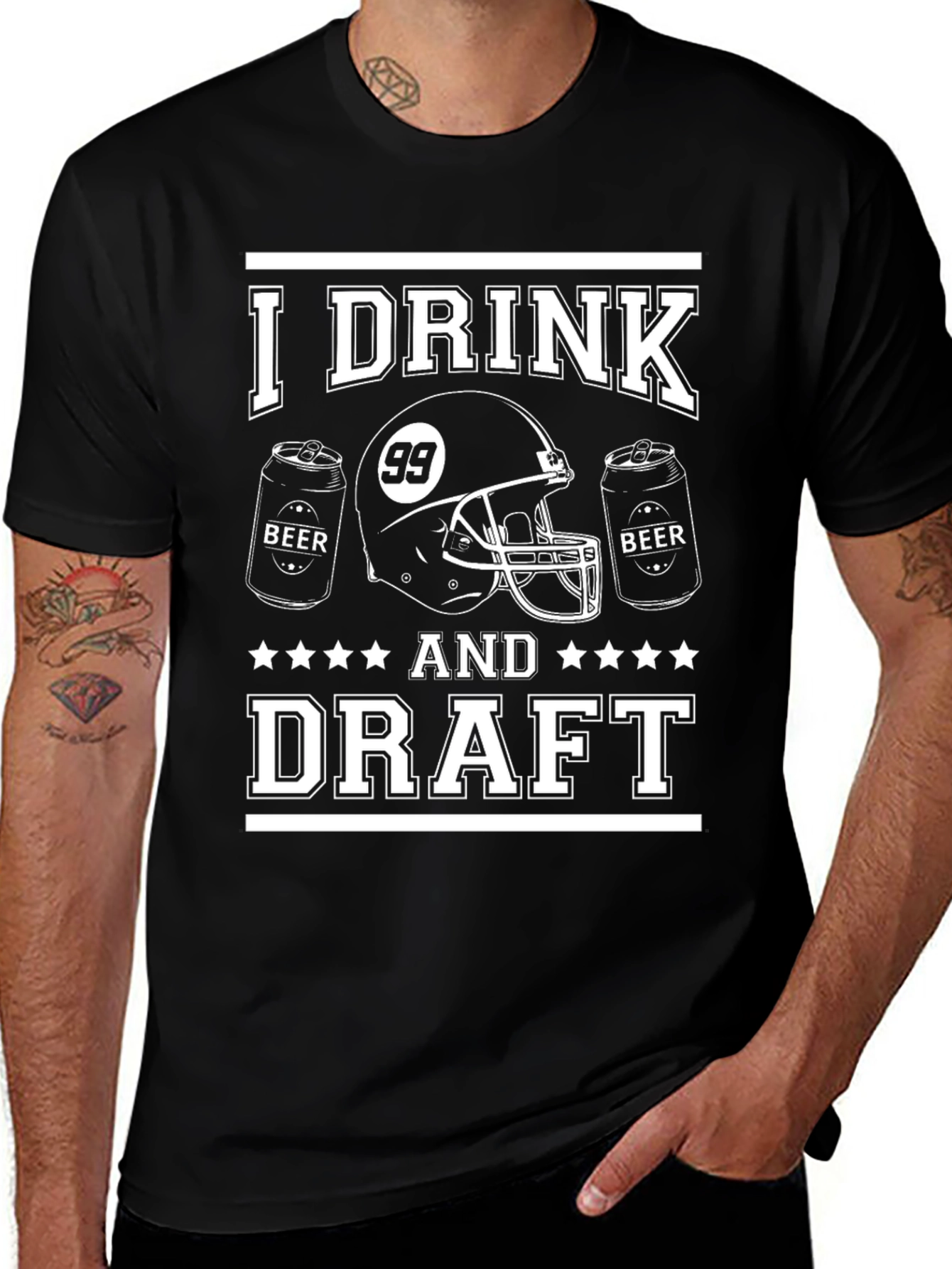 I Drink And Draft Football T-Shirt