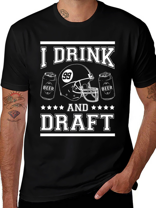 I Drink And Draft Football T-Shirt