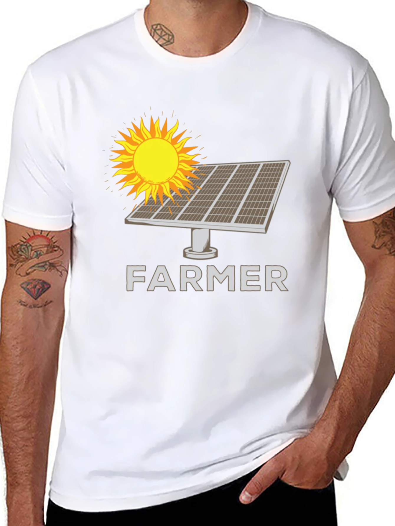 Solar Panel Farmer T-Shirt - Sustainable Agriculture Tee