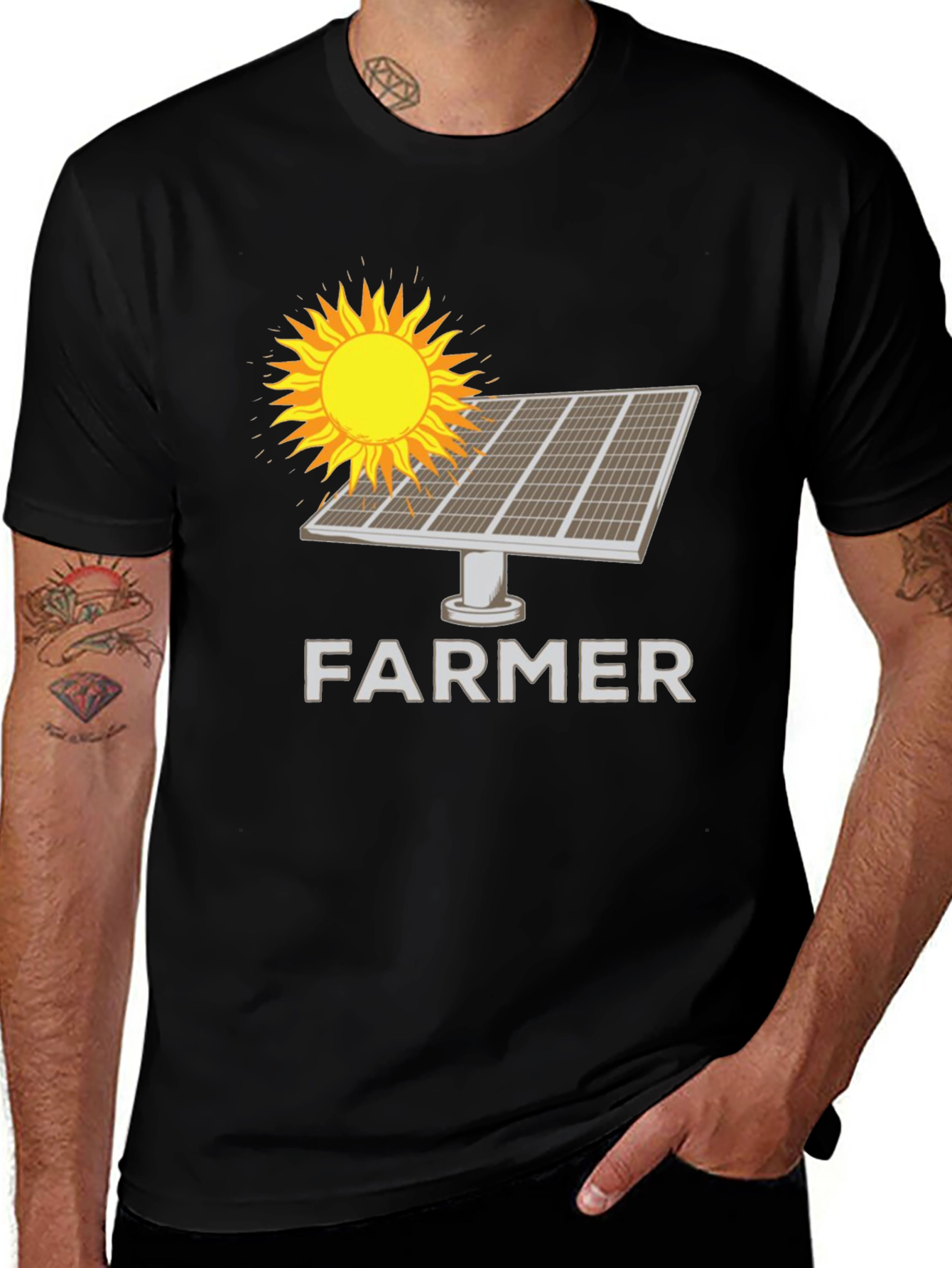 Solar Panel Farmer T-Shirt - Sustainable Agriculture Tee