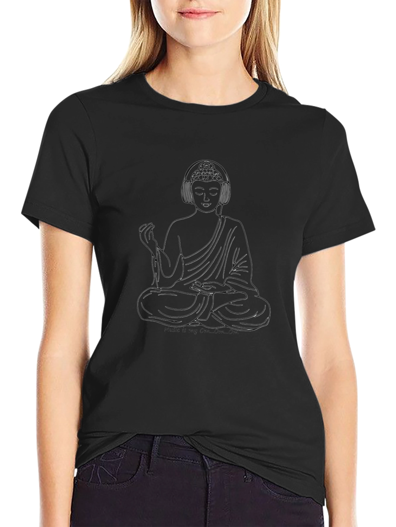 Buddha Music Lover Graphic T-Shirt - Premium Cotton