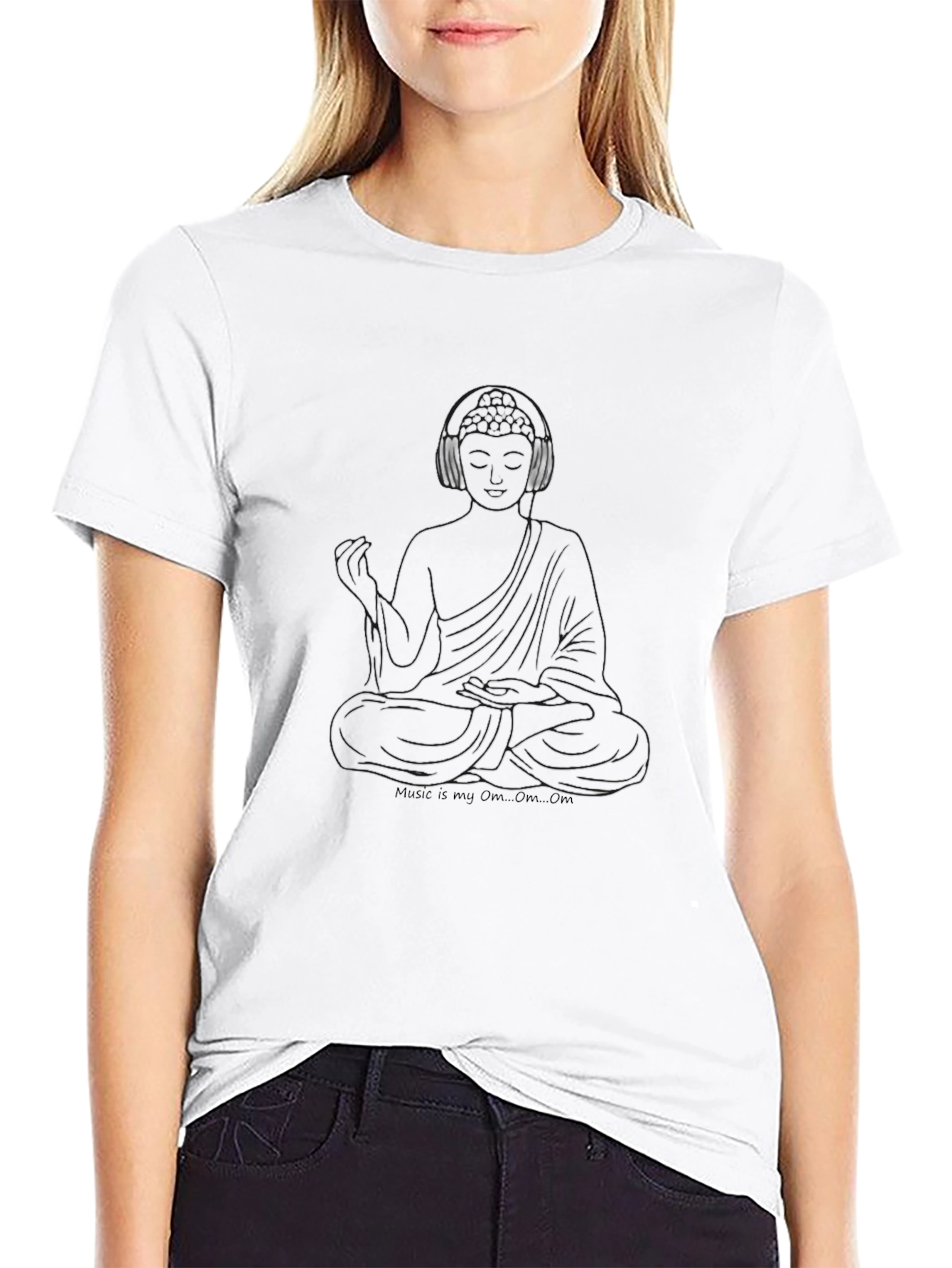 Buddha Music Lover Graphic T-Shirt - Premium Cotton