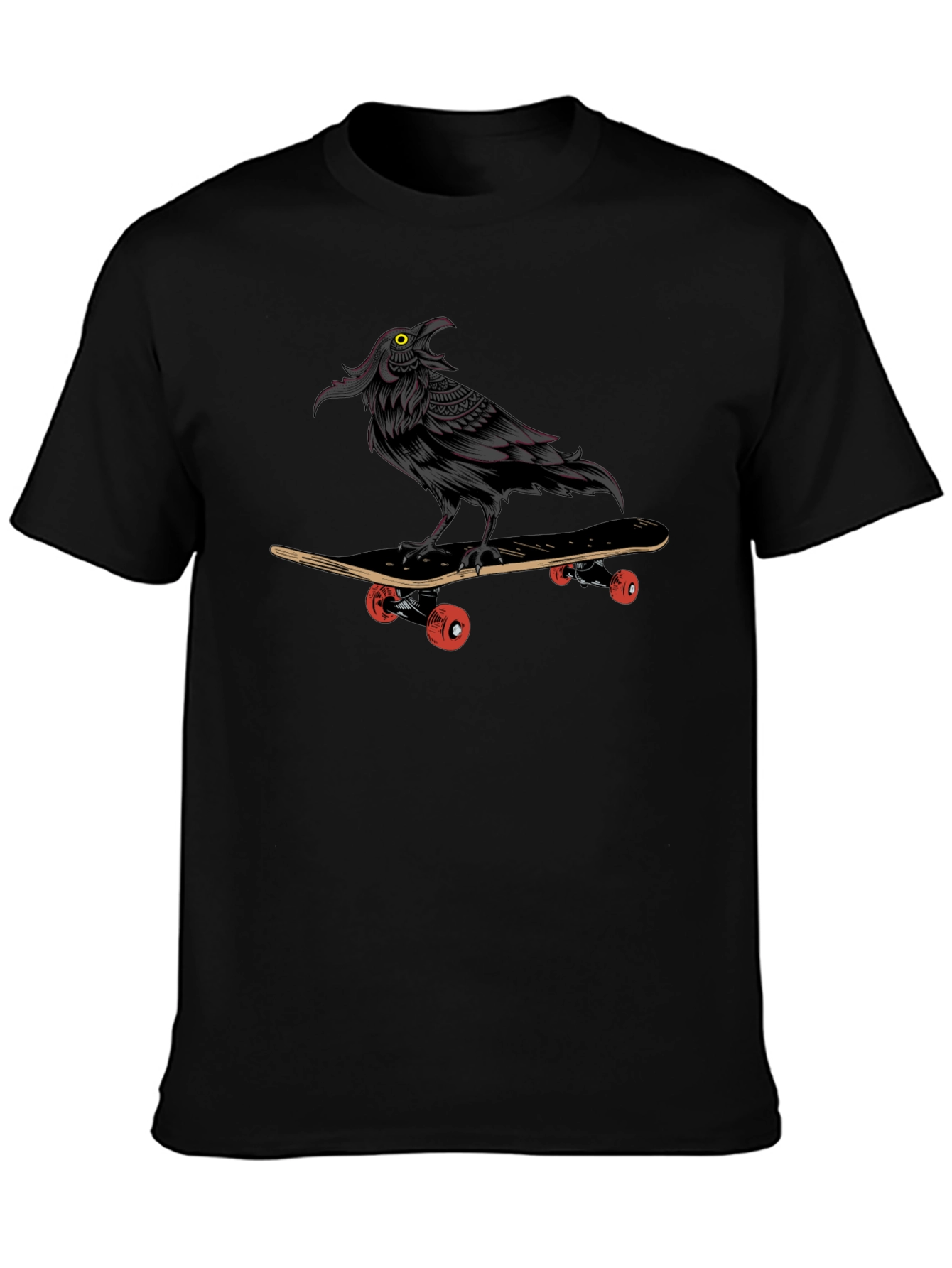 Raven Skateboard T-Shirt - Unique Graphic Tee
