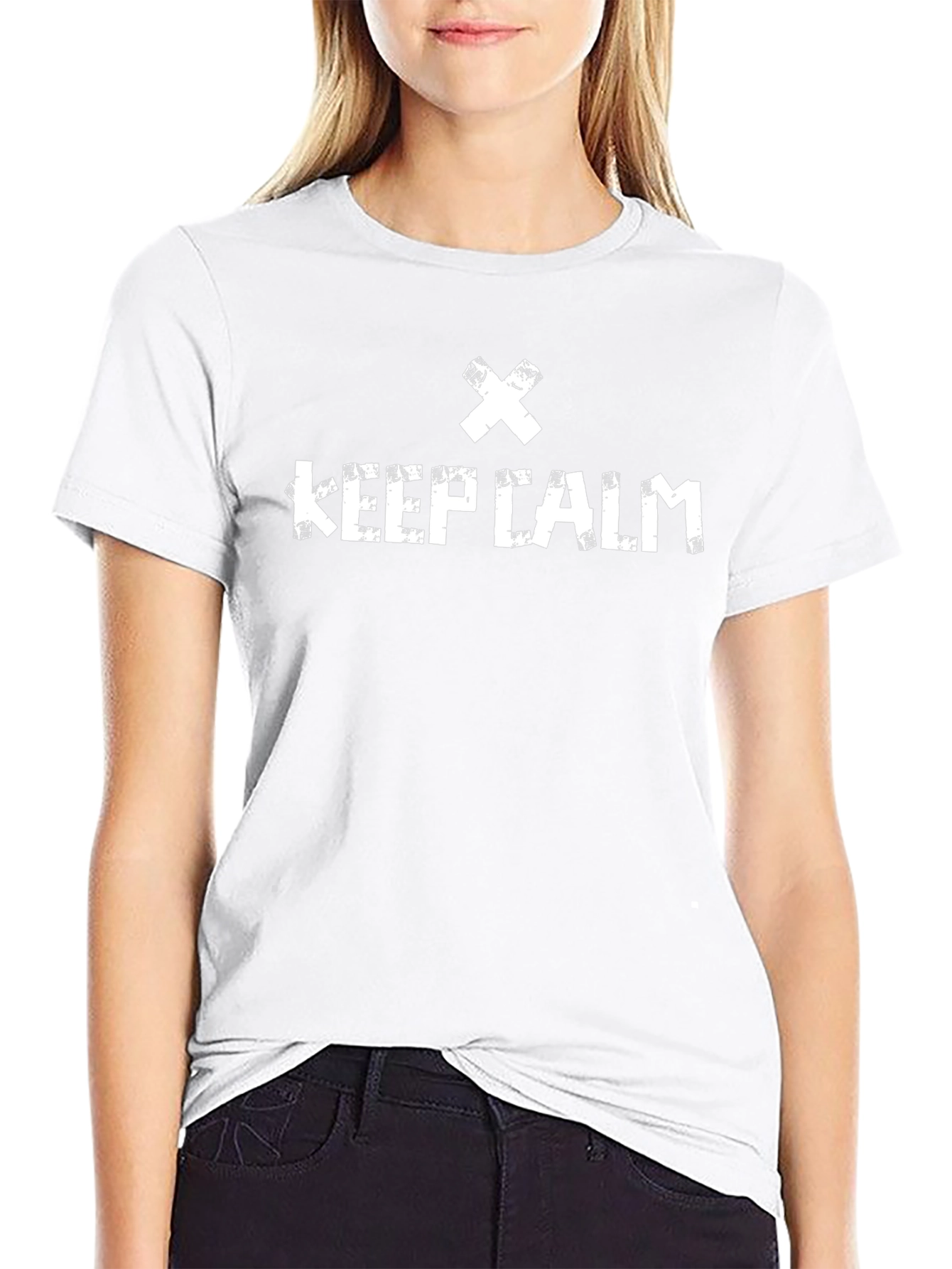 Keep Calm Black T-Shirt - Distressed Graphic Tee