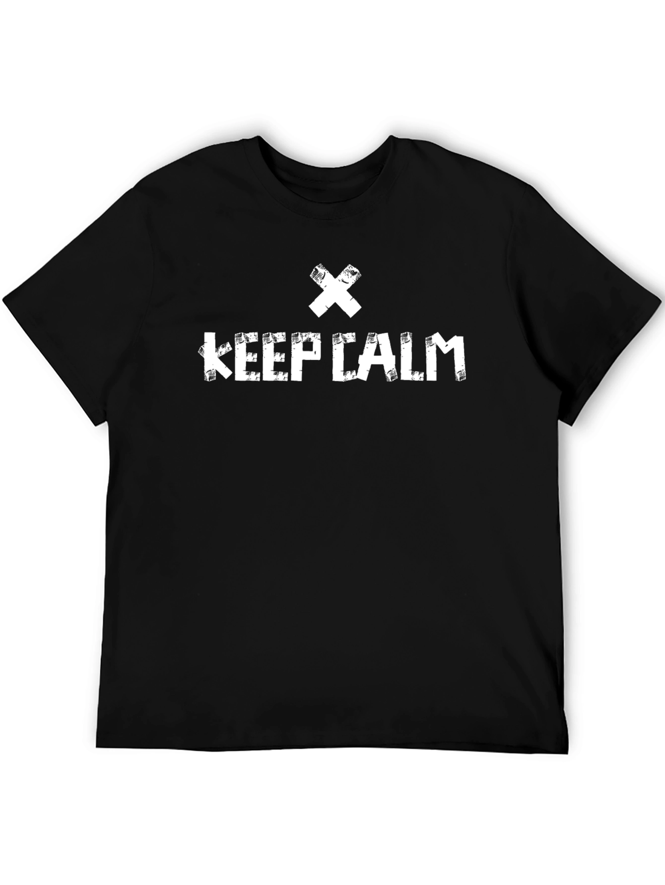 Keep Calm Black T-Shirt - Distressed Graphic Tee