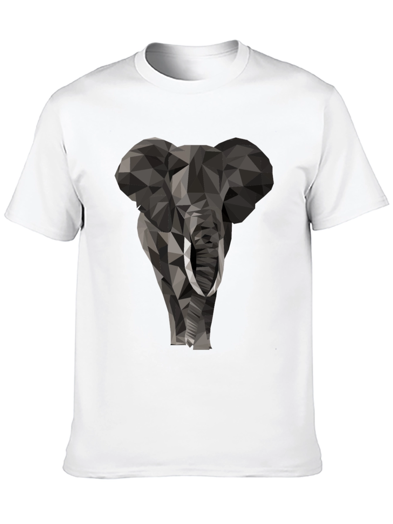 Geometric Elephant Graphic Tee - Black