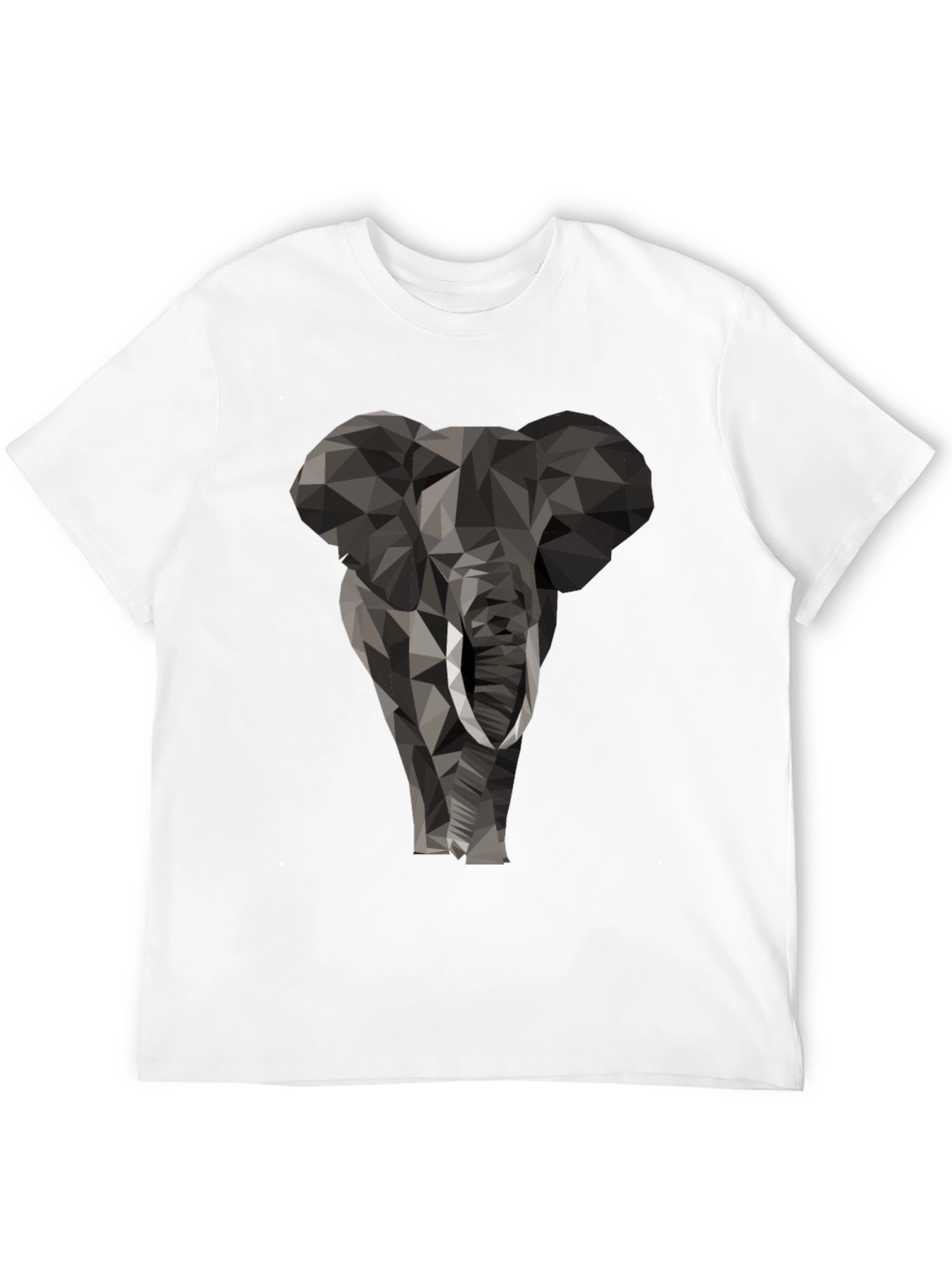 Geometric Elephant Graphic Tee - Black