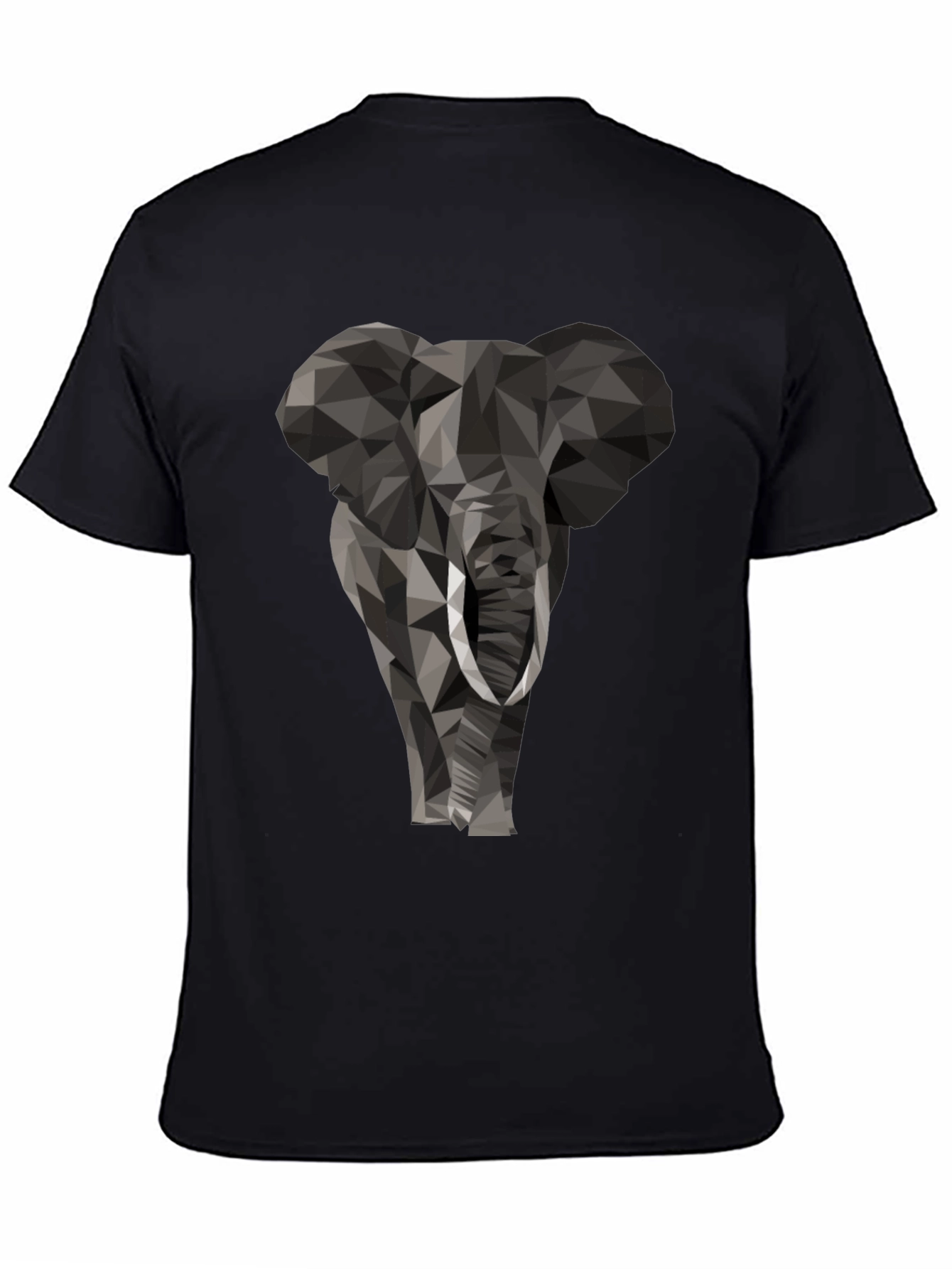 Geometric Elephant Graphic Tee - Black