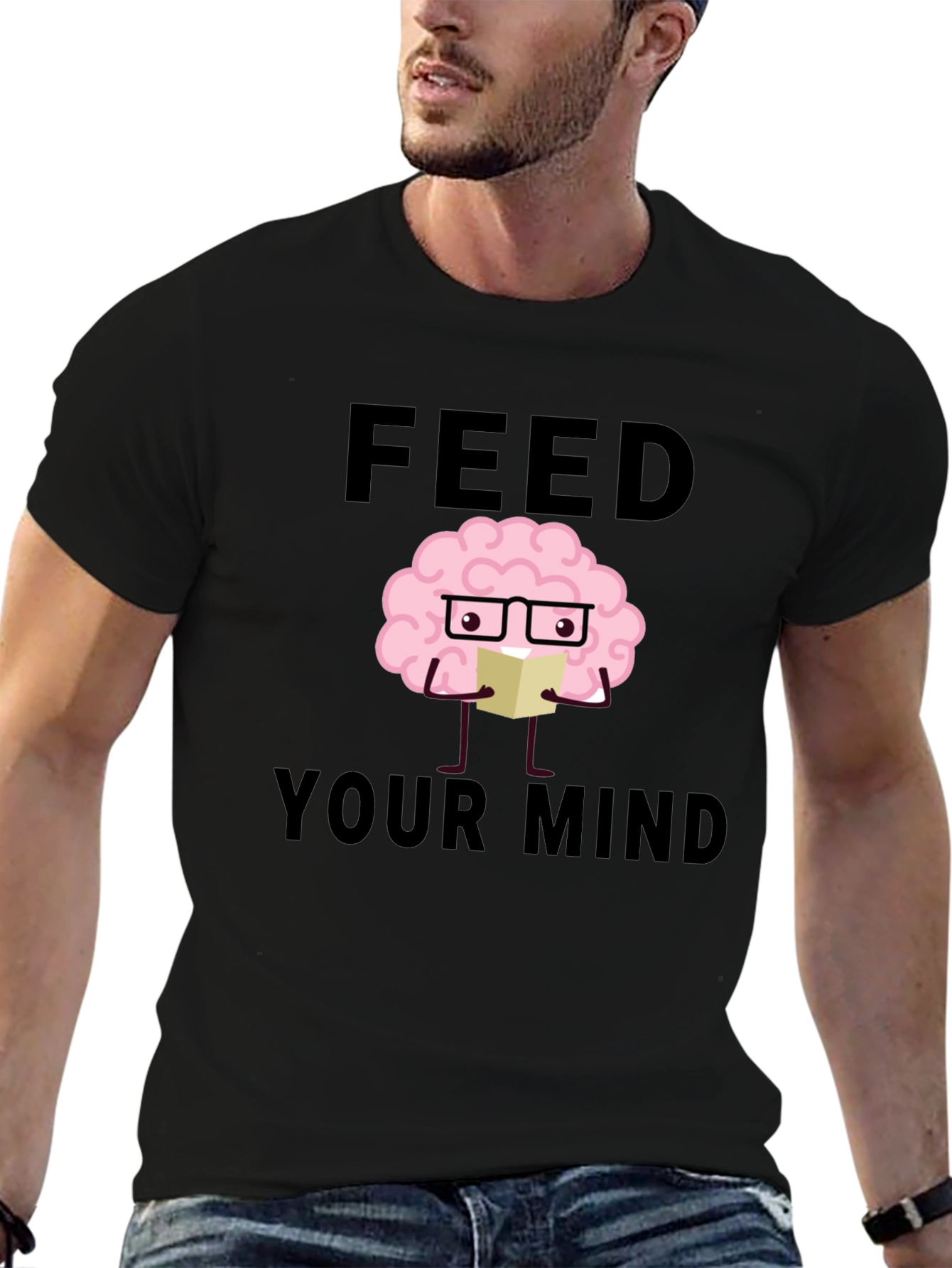 Feed Your Mind Graphic Tee - Brain with Book