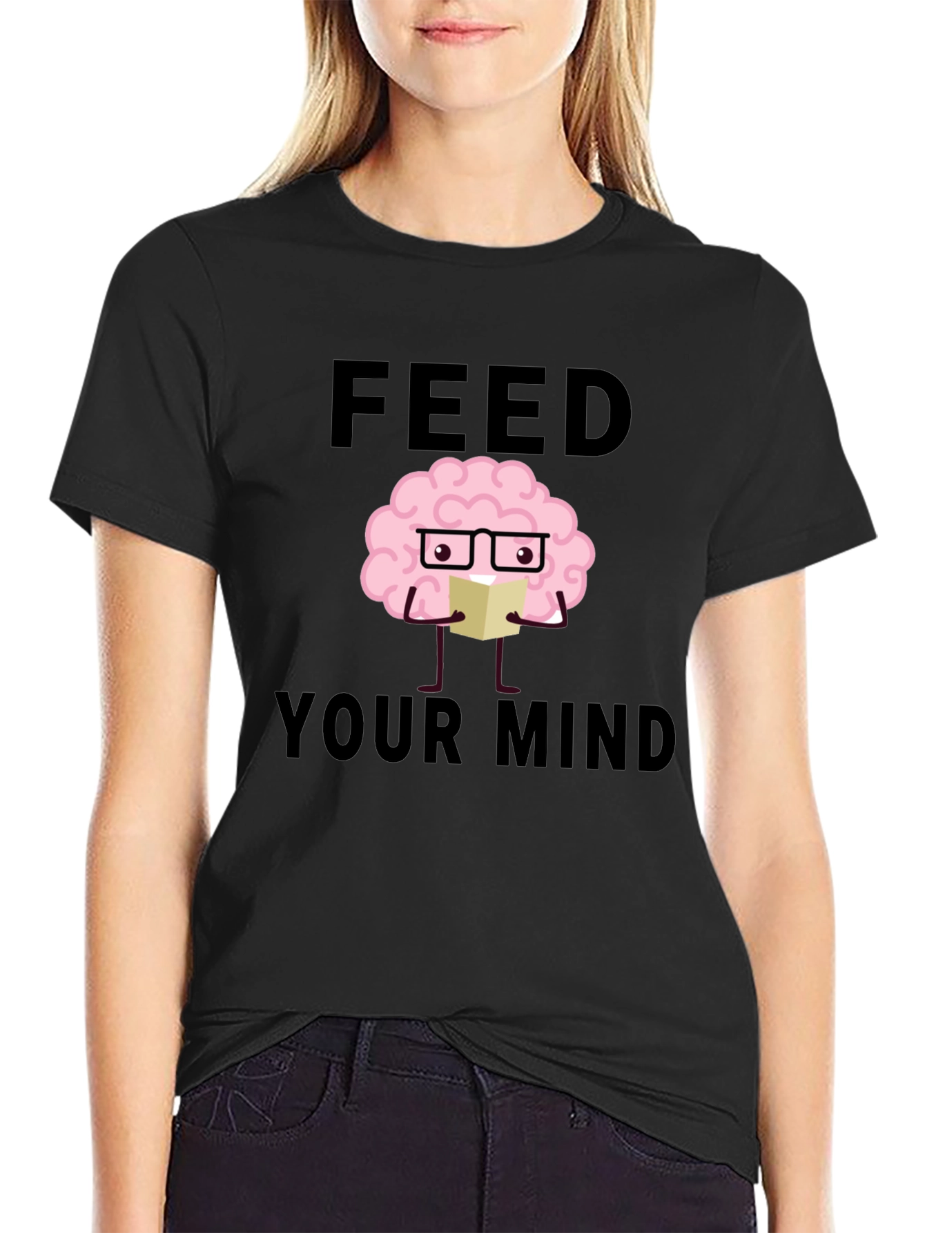 Feed Your Mind Graphic Tee - Brain with Book