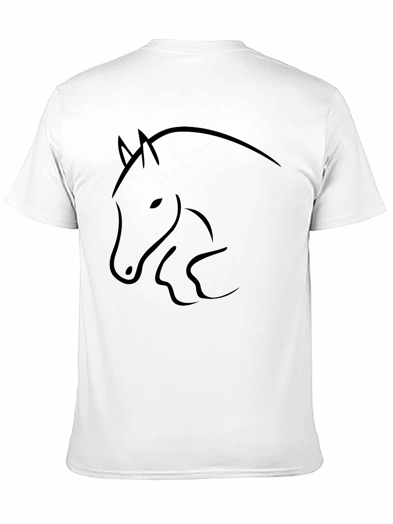 Minimalist Horse Outline Black T-Shirt