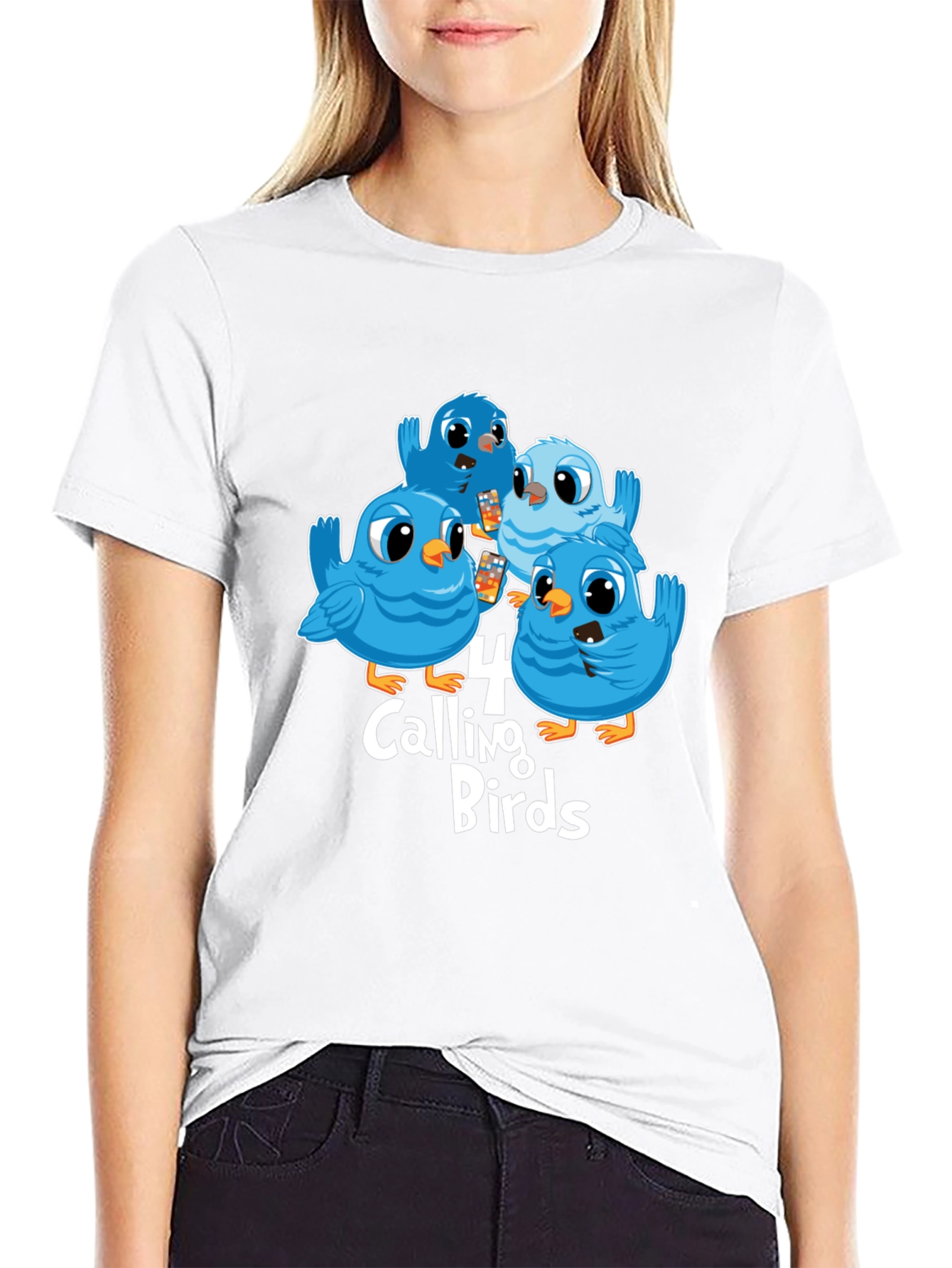 Four Calling Birds Graphic T-Shirt