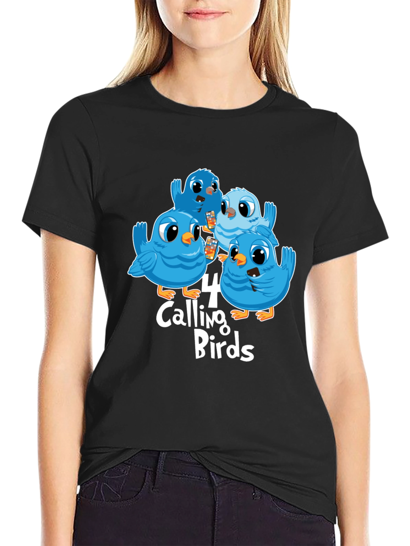 Four Calling Birds Graphic T-Shirt