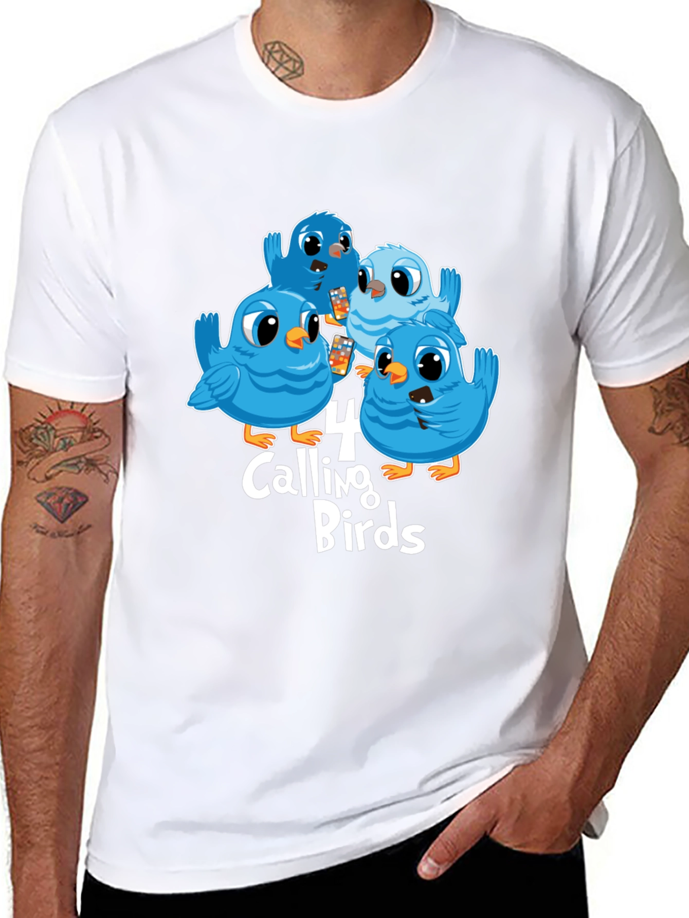 Four Calling Birds Graphic T-Shirt