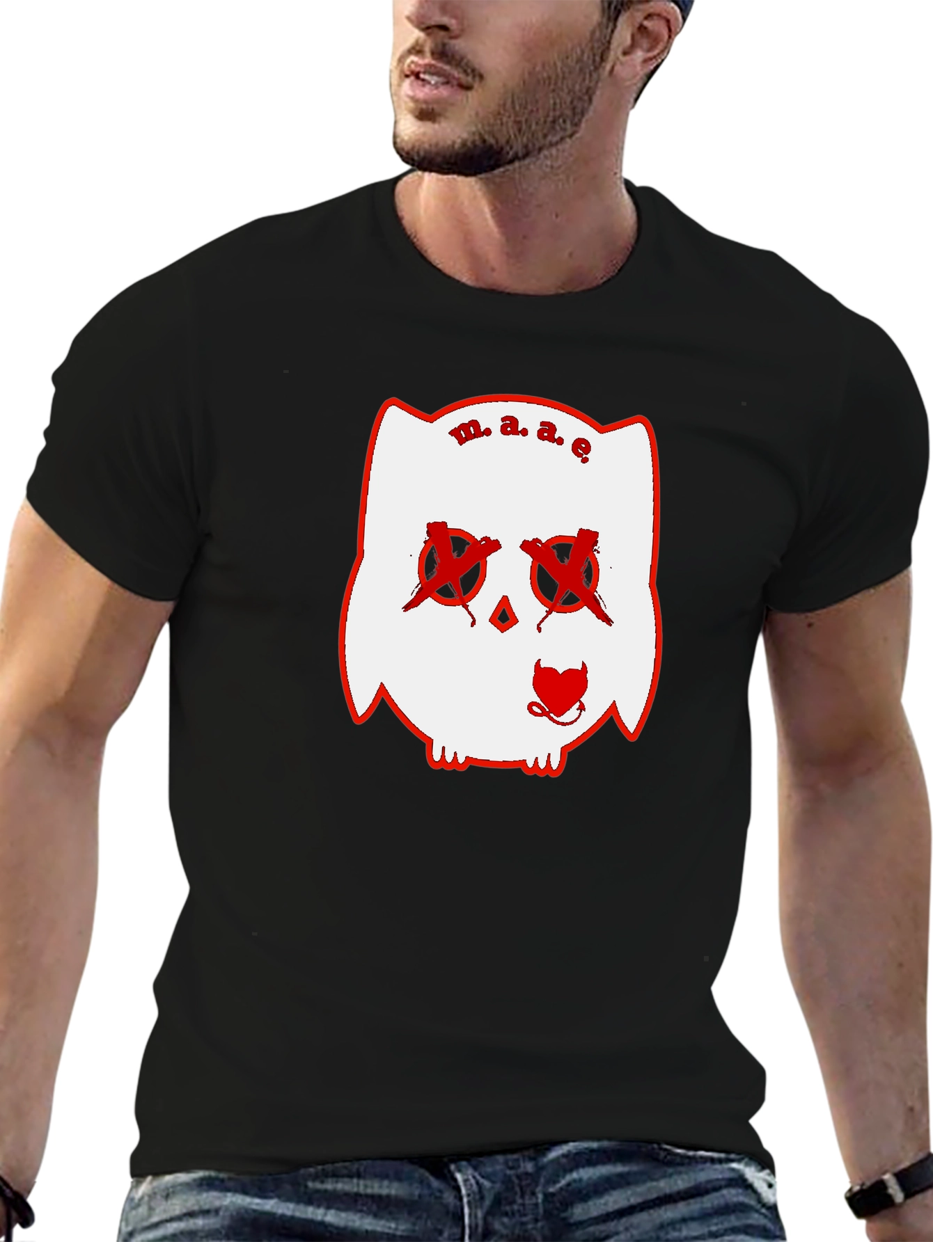 Unique Graphic Print Black T-Shirt