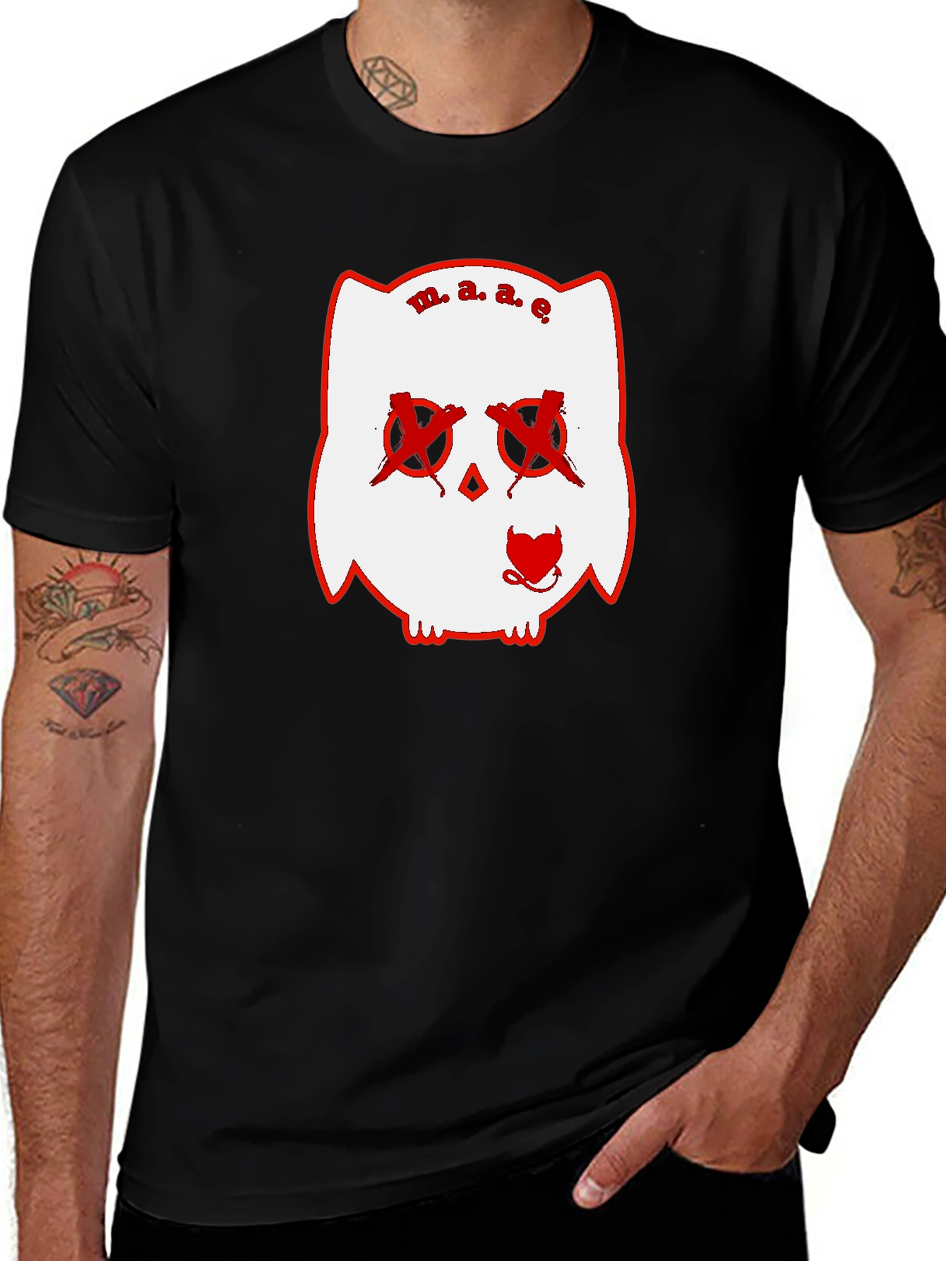 Unique Graphic Print Black T-Shirt