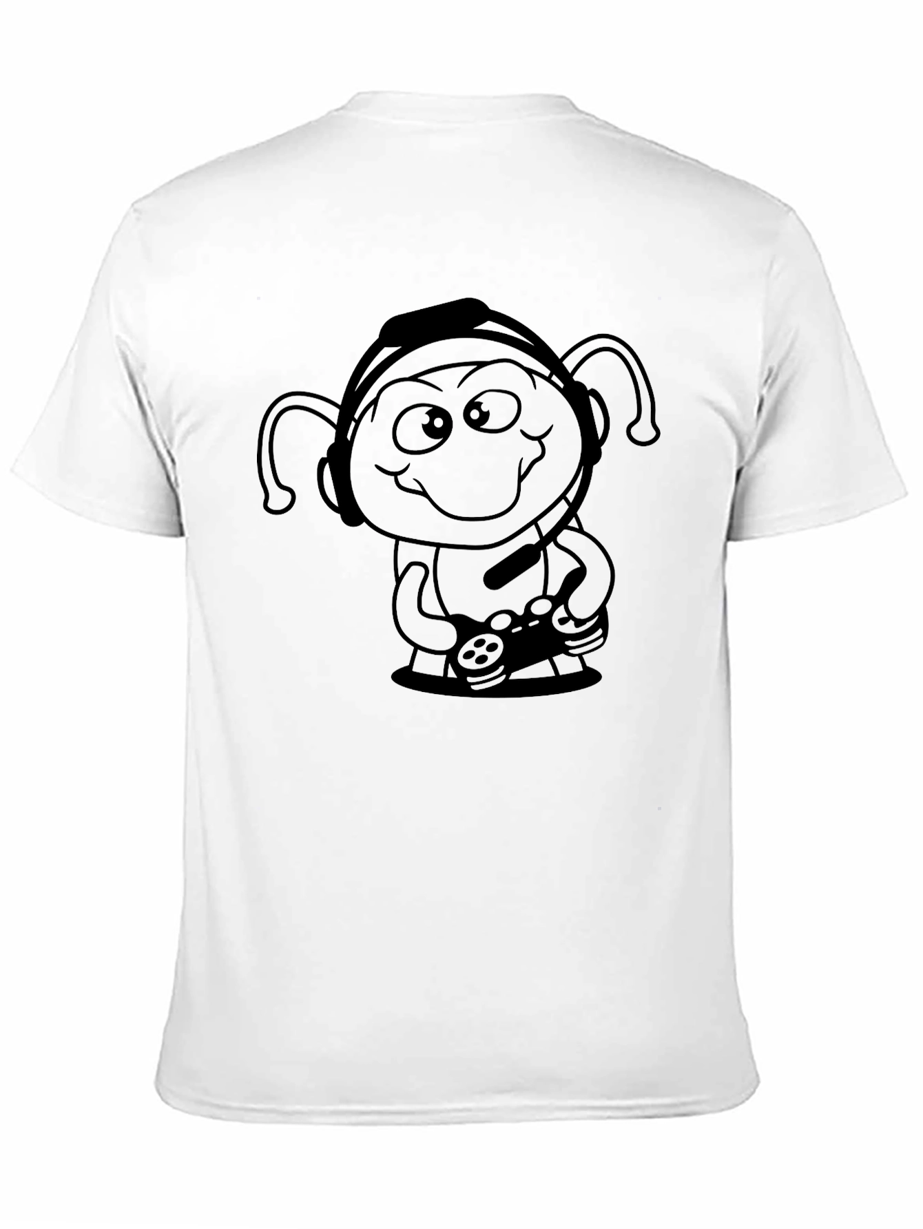 Gamer Alien Graphic Tee - Black Cotton T-Shirt