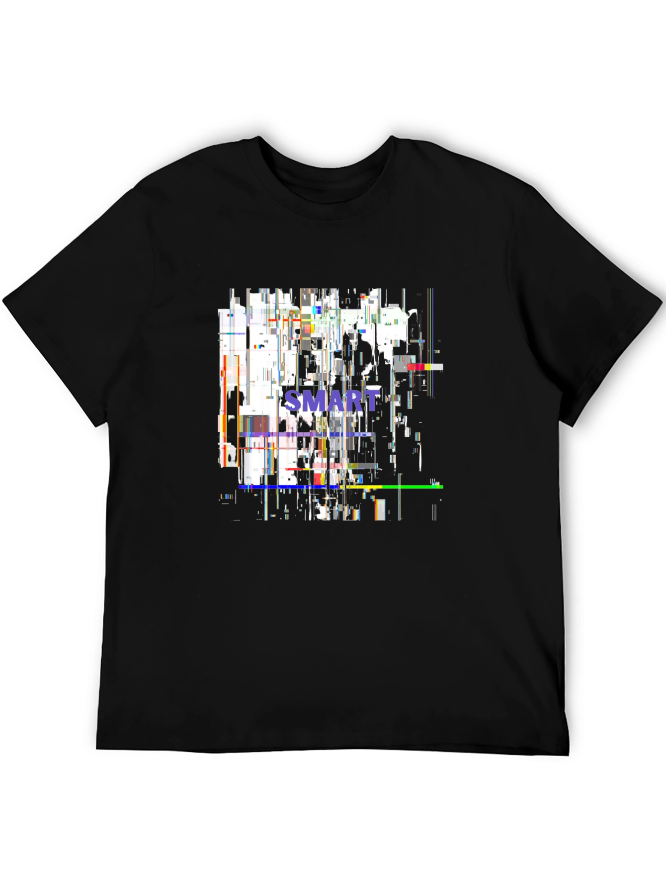 Abstract SMART Black T-Shirt - Modern Glitch Design