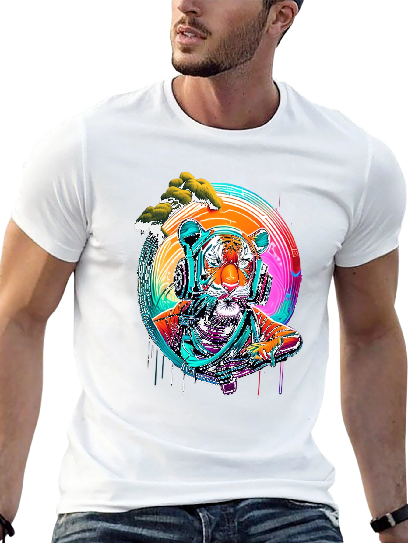 Tiger DJ Graphic Tee - Cool & Trendy