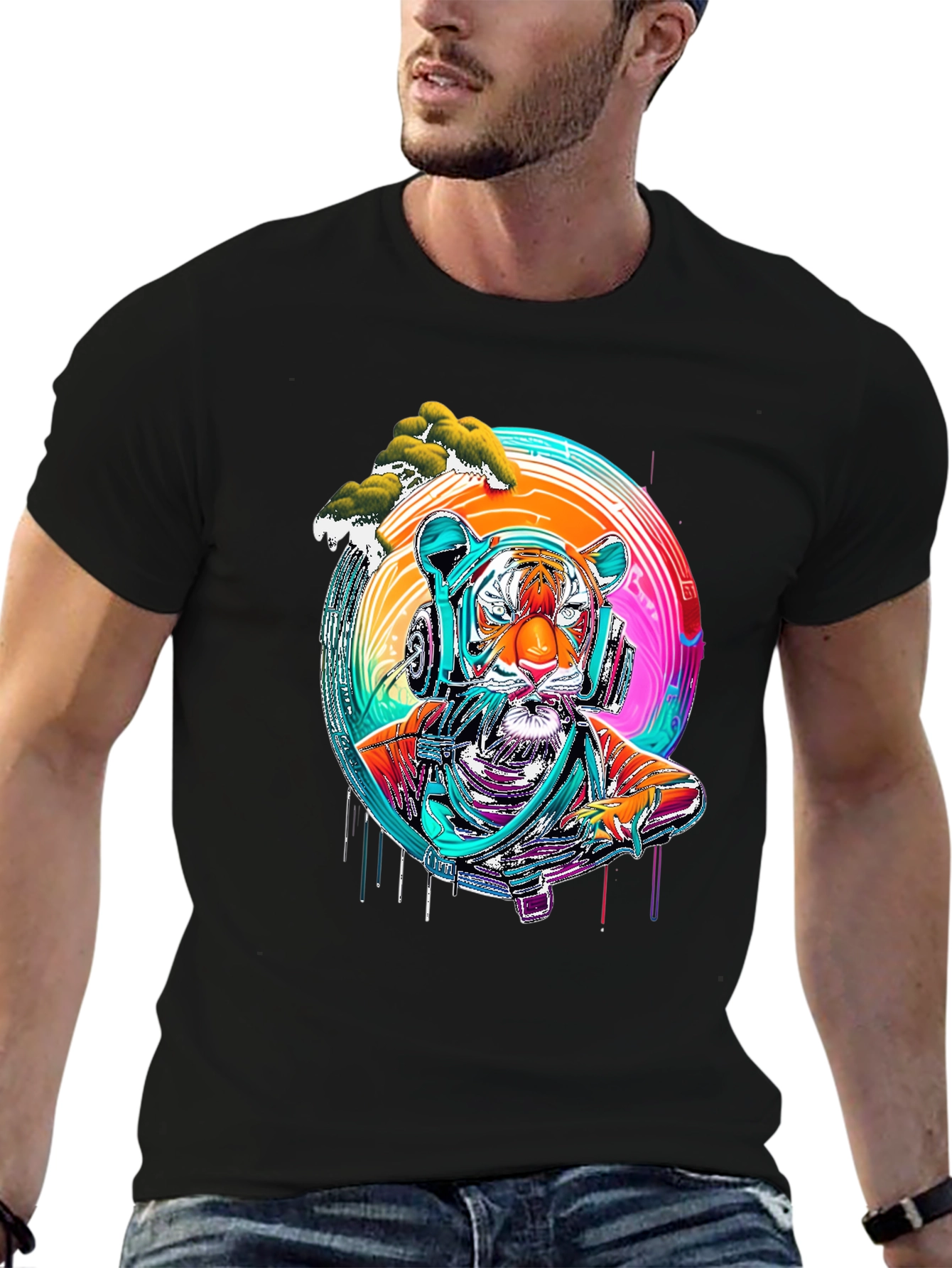 Tiger DJ Graphic Tee - Cool & Trendy