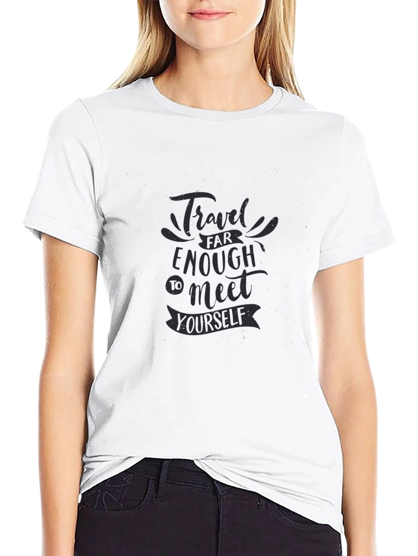 Travel Far Enough Graphic Tee - Soft Black Shirt