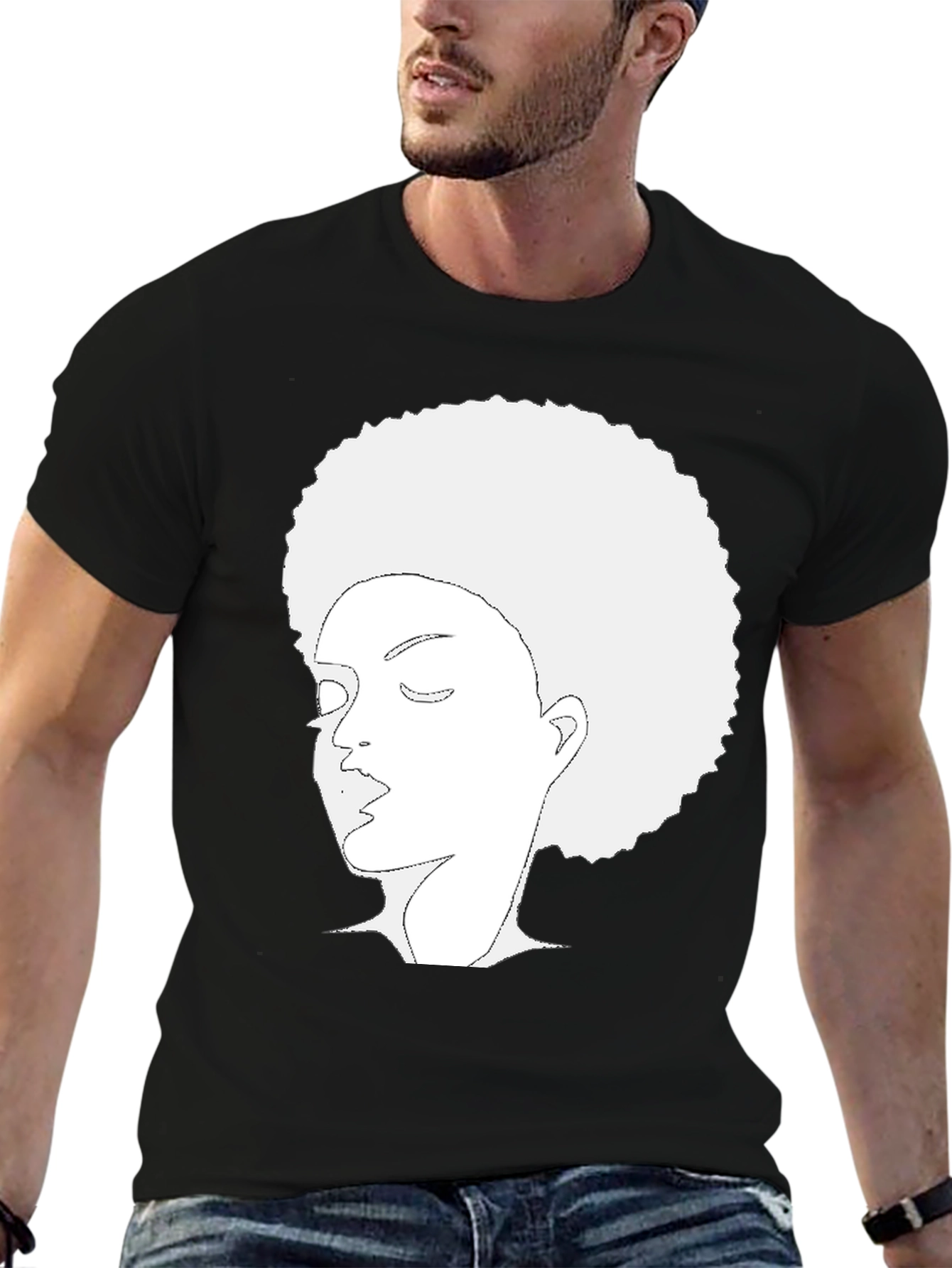 Afro Woman Graphic Black Tee