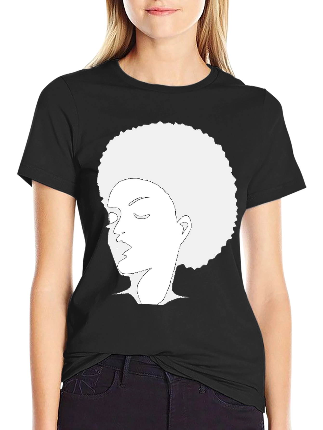 Afro Woman Graphic Black Tee