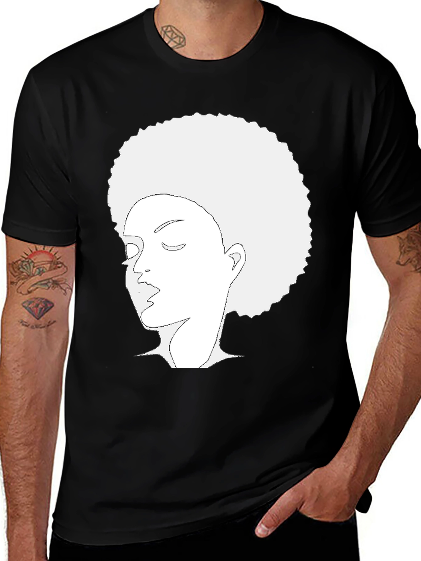 Afro Woman Graphic Black Tee