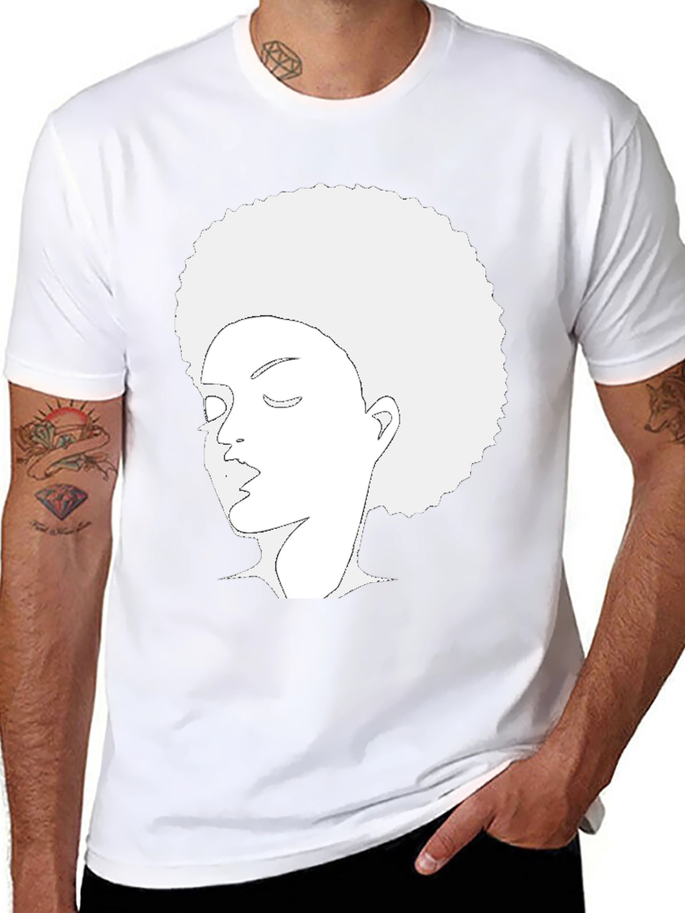 Afro Woman Graphic Black Tee