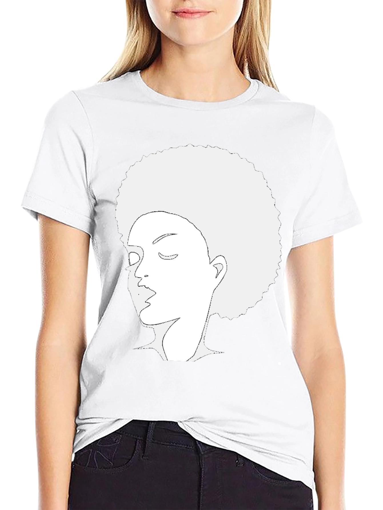 Afro Woman Graphic Black Tee