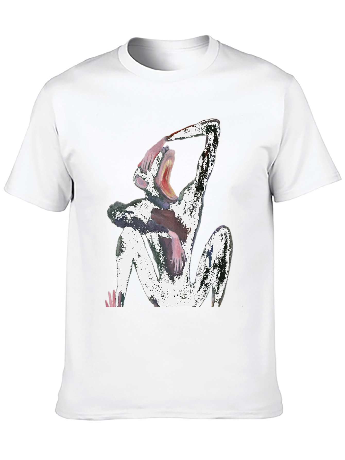Abstract Monkey Graphic Black T-Shirt