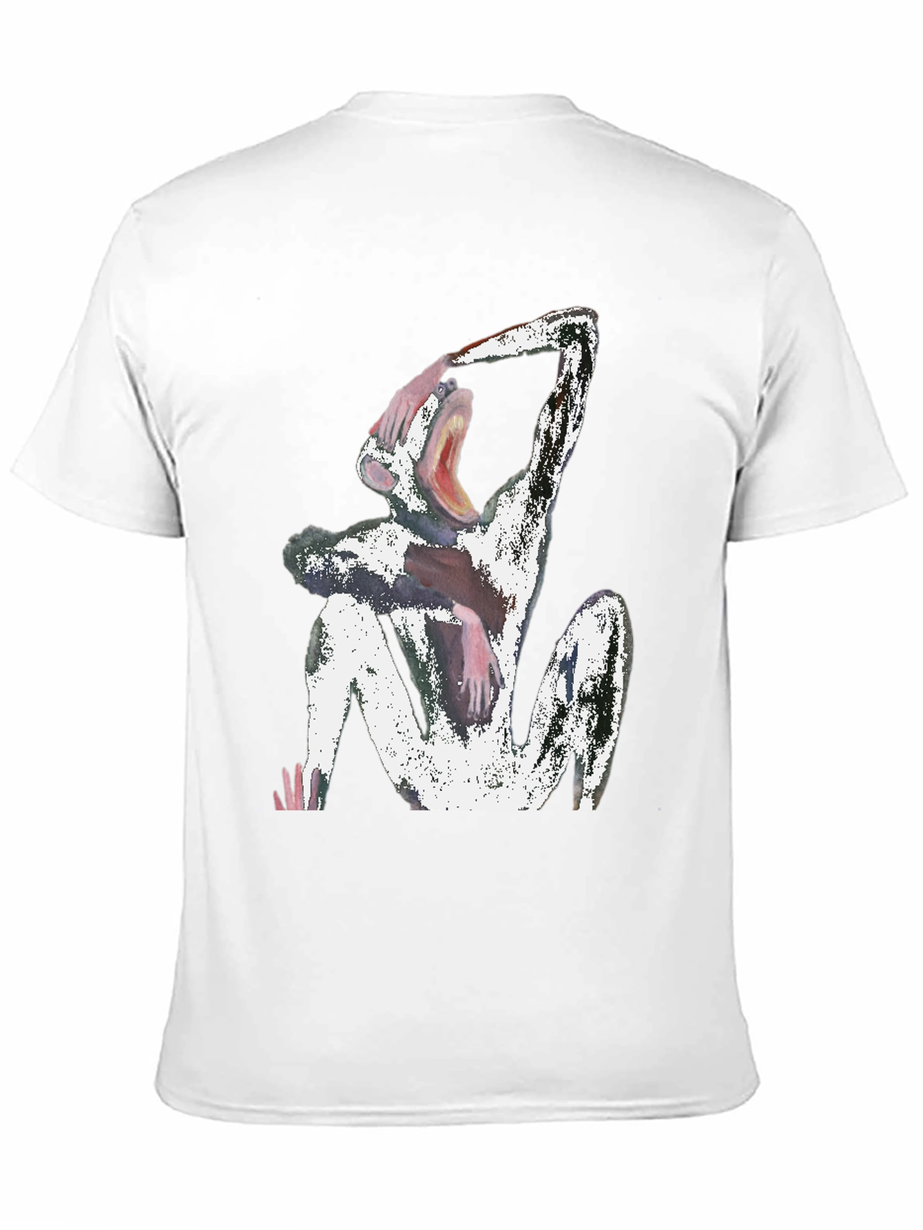 Abstract Monkey Graphic Black T-Shirt