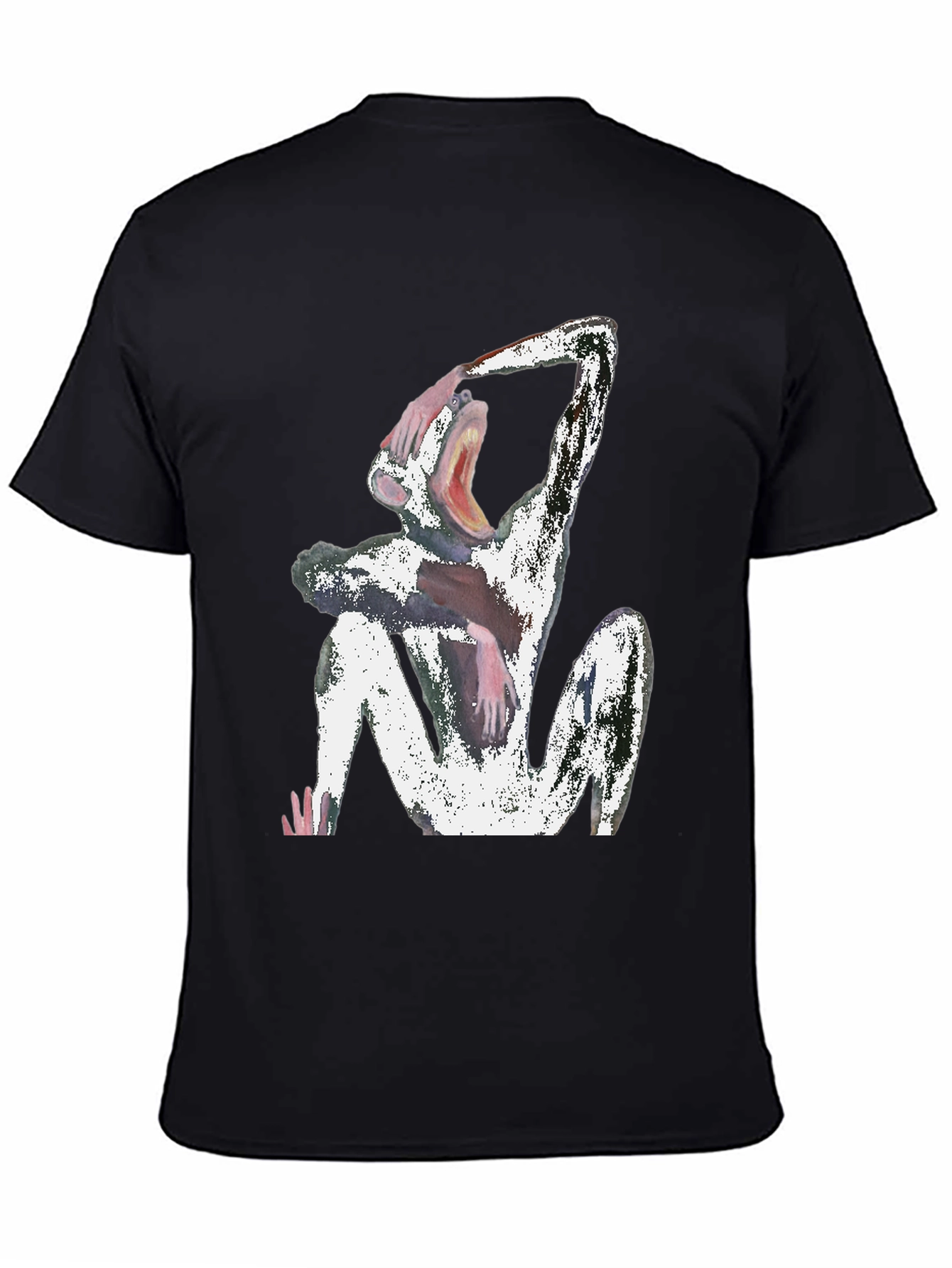 Abstract Monkey Graphic Black T-Shirt
